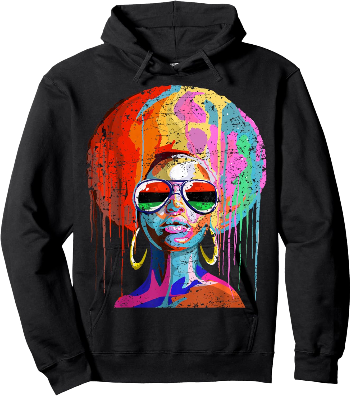 Black Queen Afro Melanin Dripping Juneteenth Small Hoodie - Hoodie | Black