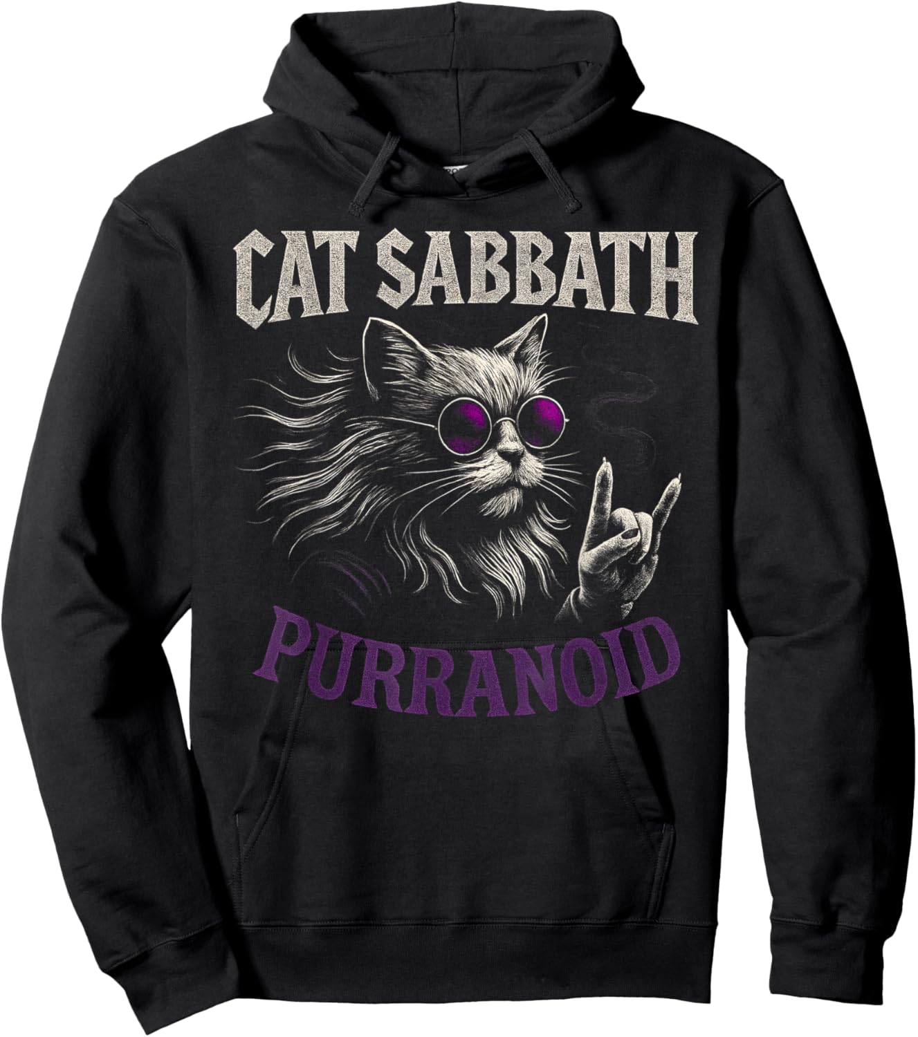 Cat Sabbath Purranoid - Lustige Rockkatze Hoodie - Hoodie | Black