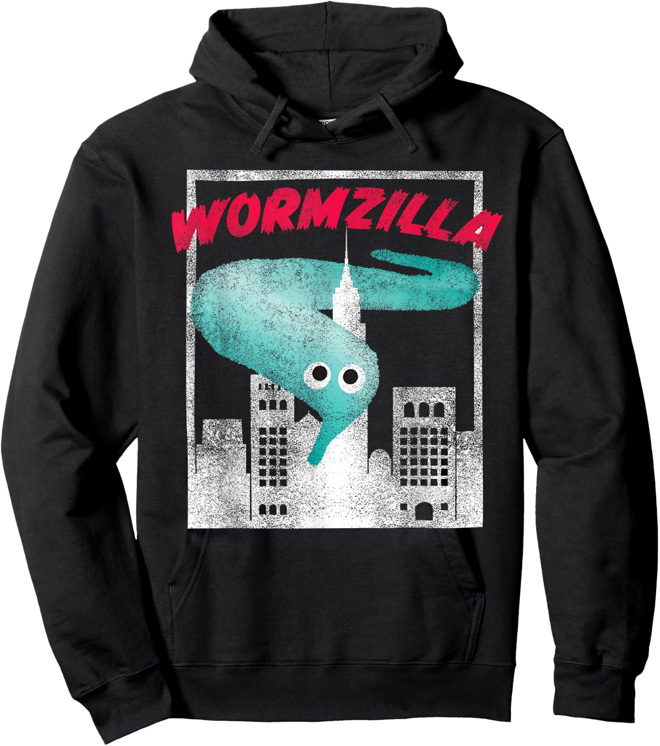 Worm on a String Meme Wormzilla Retro Years Style Hoodie - Hoodie | Black