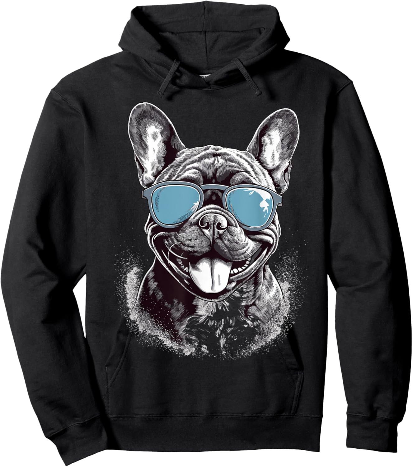 French Bulldog With Sunglasses Men Women Girls Kids Hoodie - Hoodie | Black