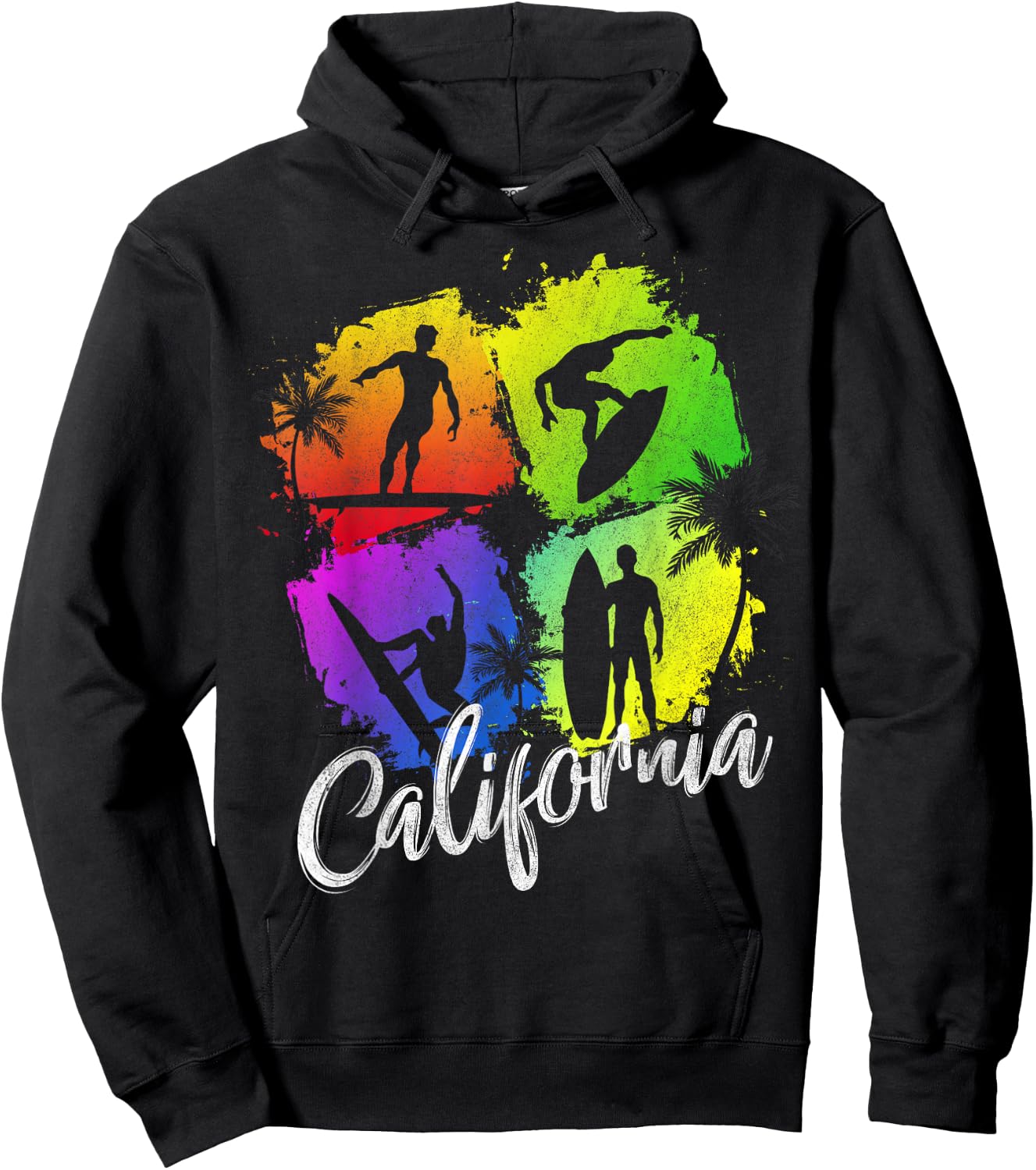 California Beach Surfing Wavesurfing Surfer Hoodie - Hoodie | Black