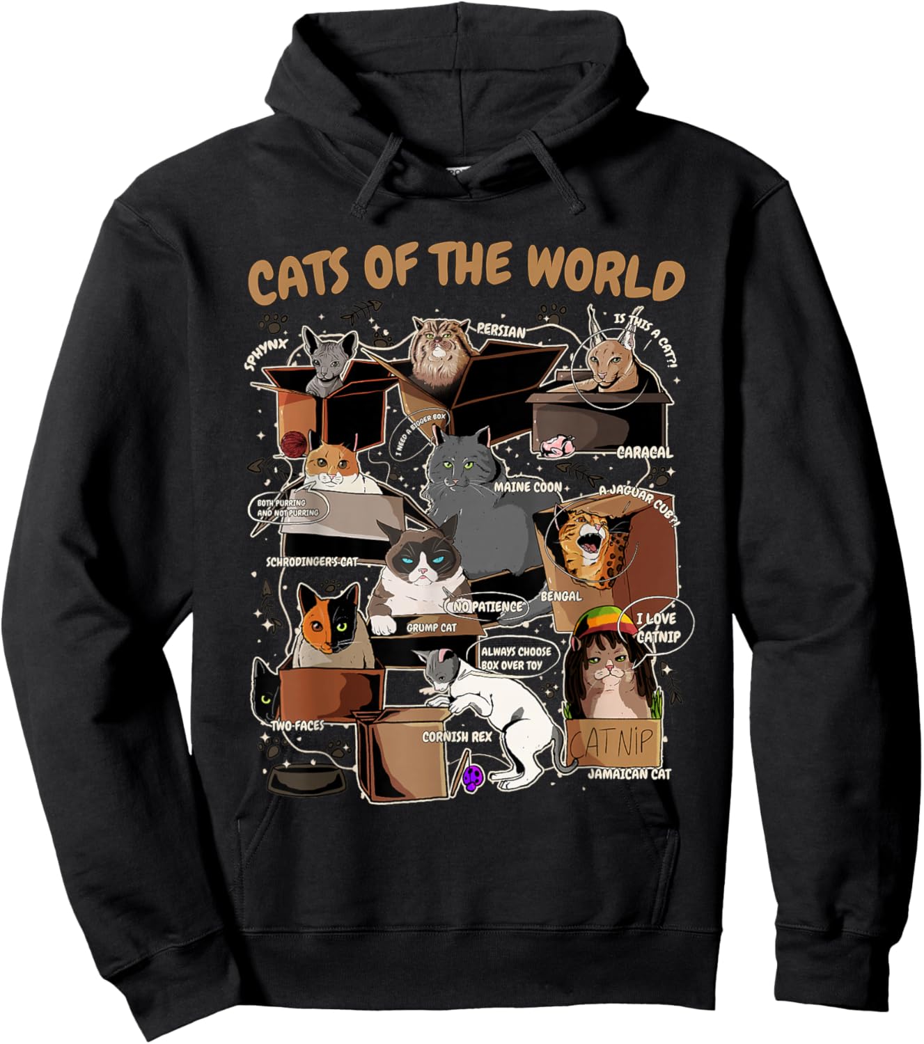 Funny Cat Meme Shirt for Cat Lover Cat Animals of the World Hoodie - Hoodie | Black