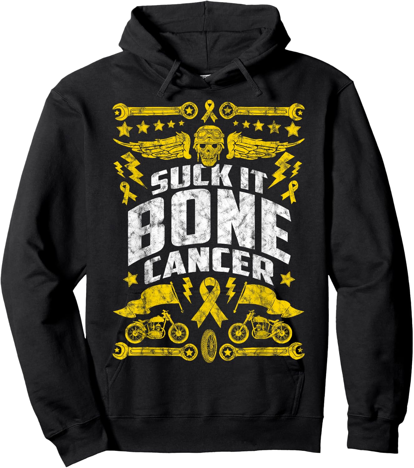 Suck It Bone Cancer | Motorcycle Hoodie - Hoodie | Black