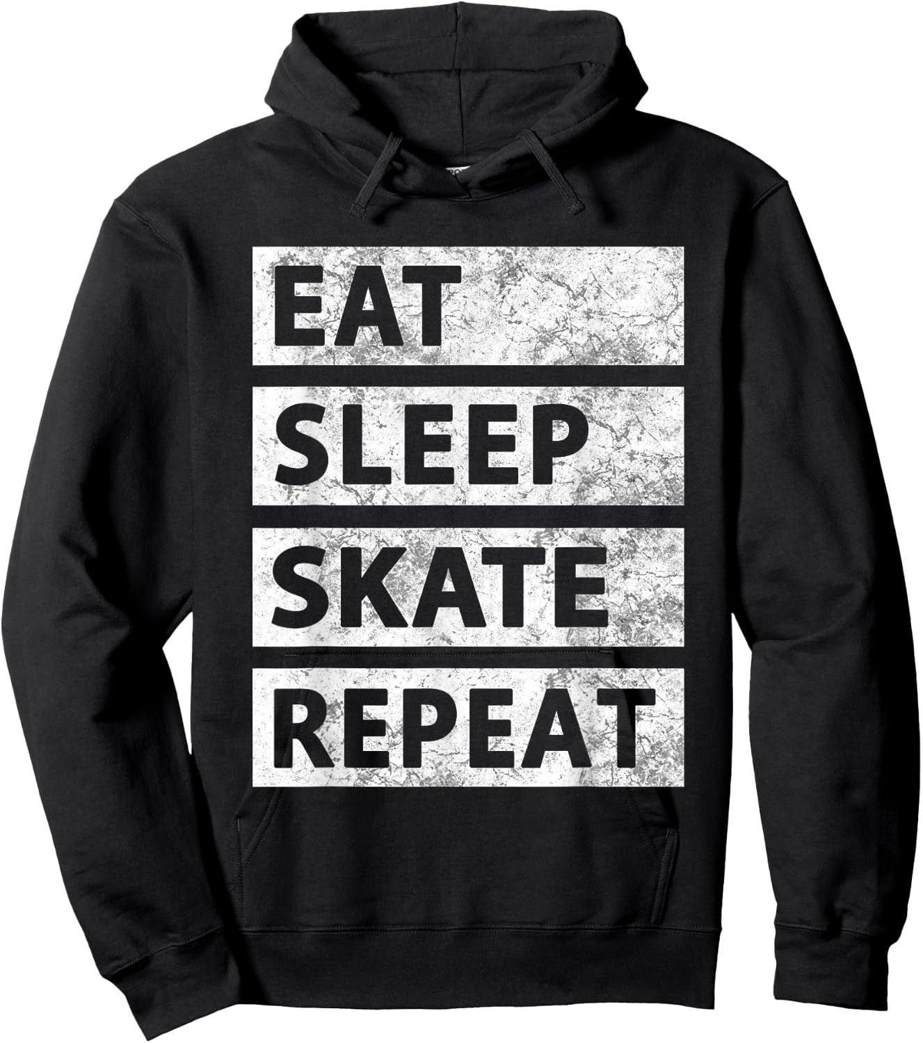 Skateboard Ice Skating Eat Sleep Skate Hoodie - Hoodie | Black