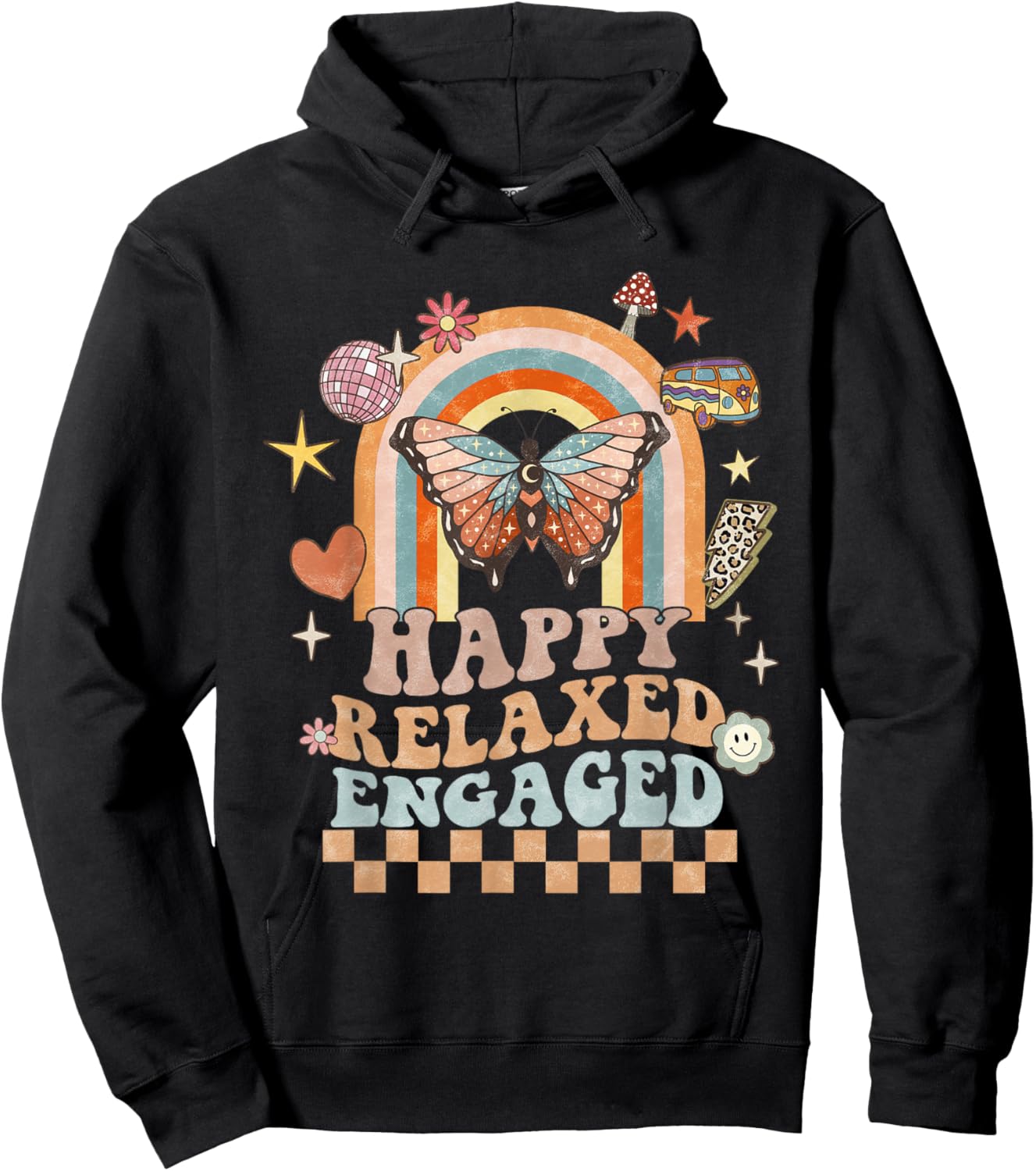 Happy Relaxed Engaged ABA Behavior Analyst Special Education Hoodie - Hoodie | Black