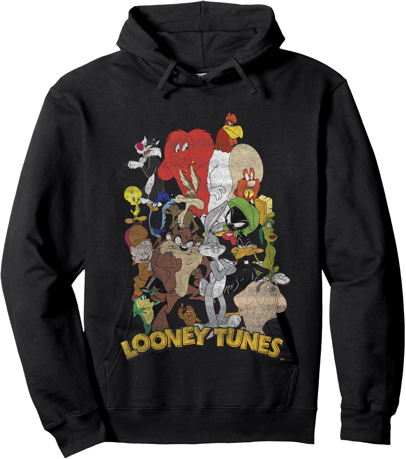 Kids Looney Tunes Group Shot Character Stack Hoodie - Hoodie | Black