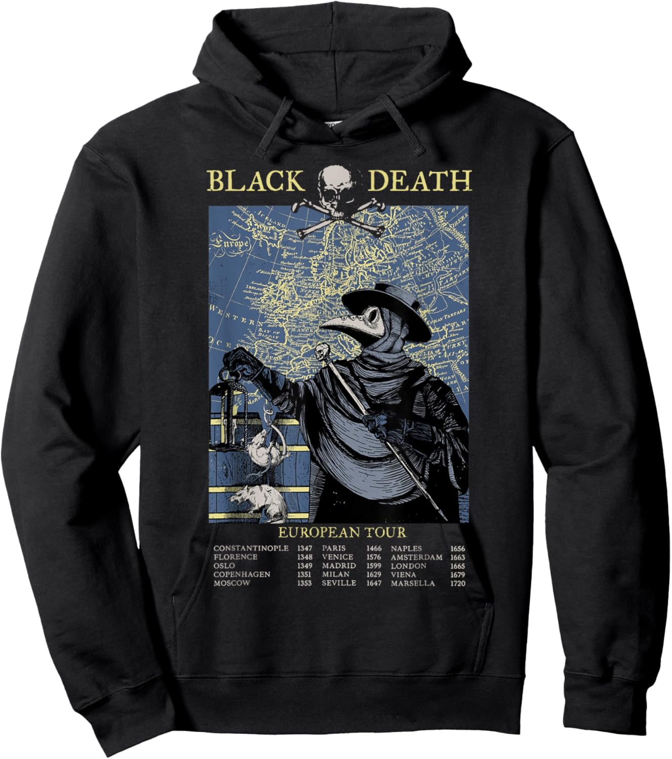 Plague Mask Doctor Plague Black Death European Tour Hoodie - Hoodie | Black