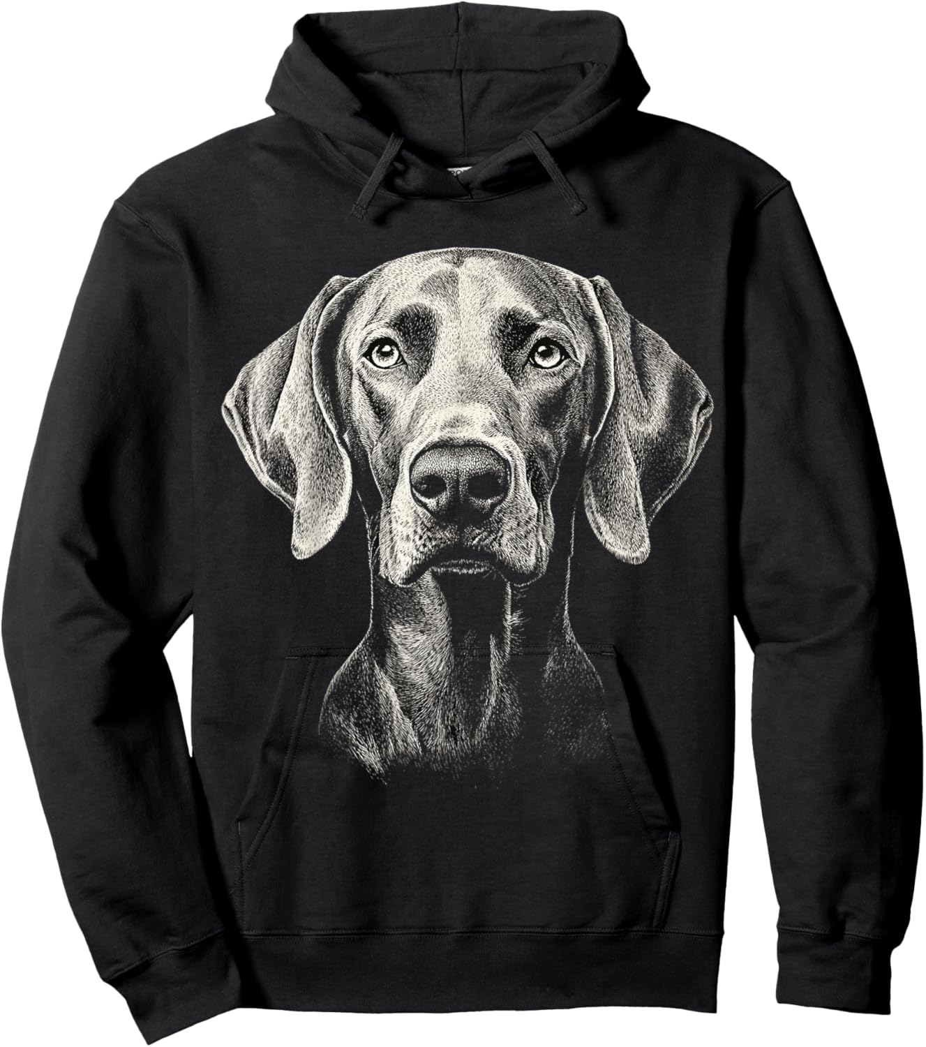 Weimaraner Dog Motif Pet Illustration Weimaraner Hoodie - Hoodie | Black