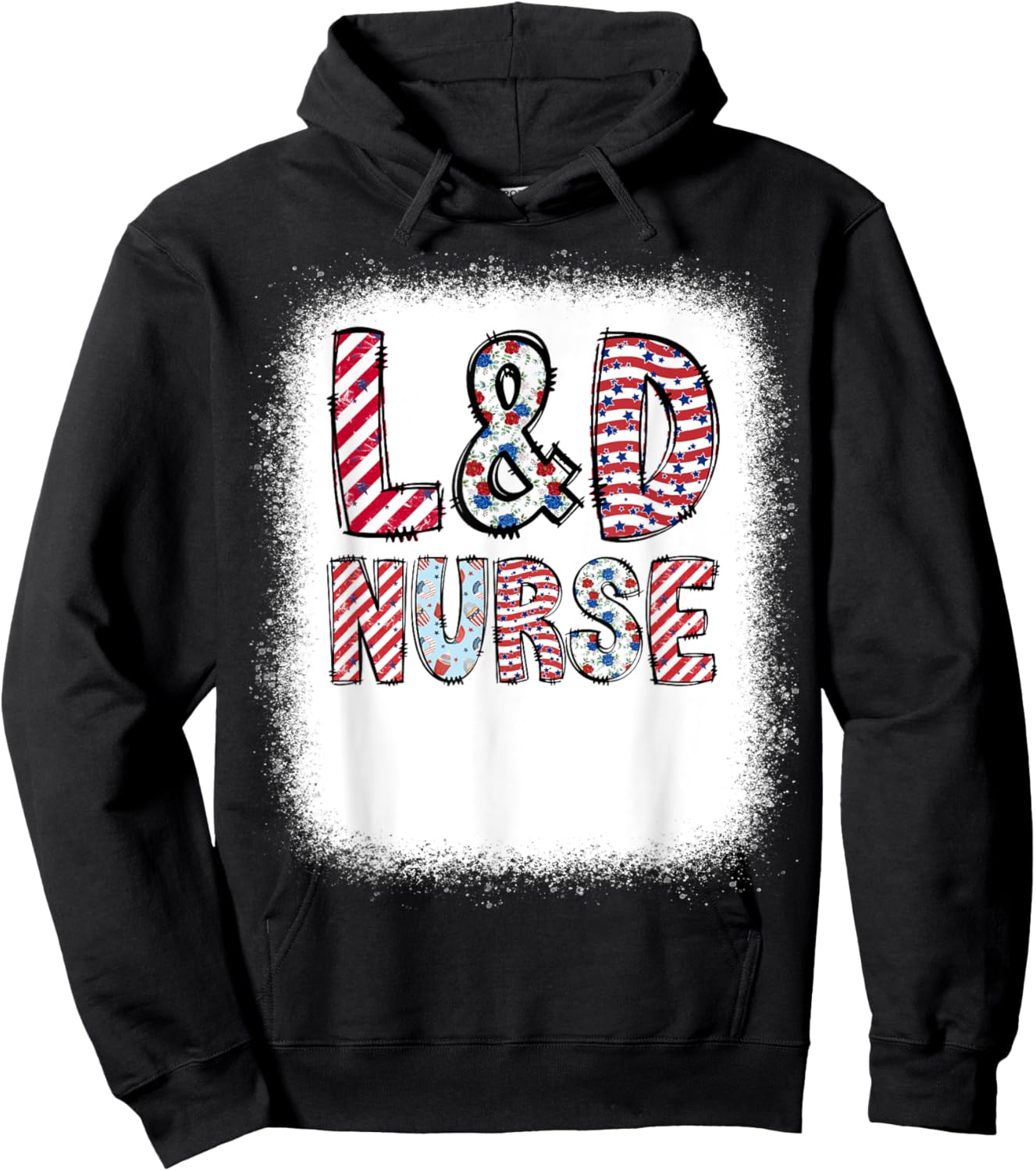 4th of July L&D Labor and Delivery Nurse Independence Day Kids Men Hoodie - Hoodie | Black