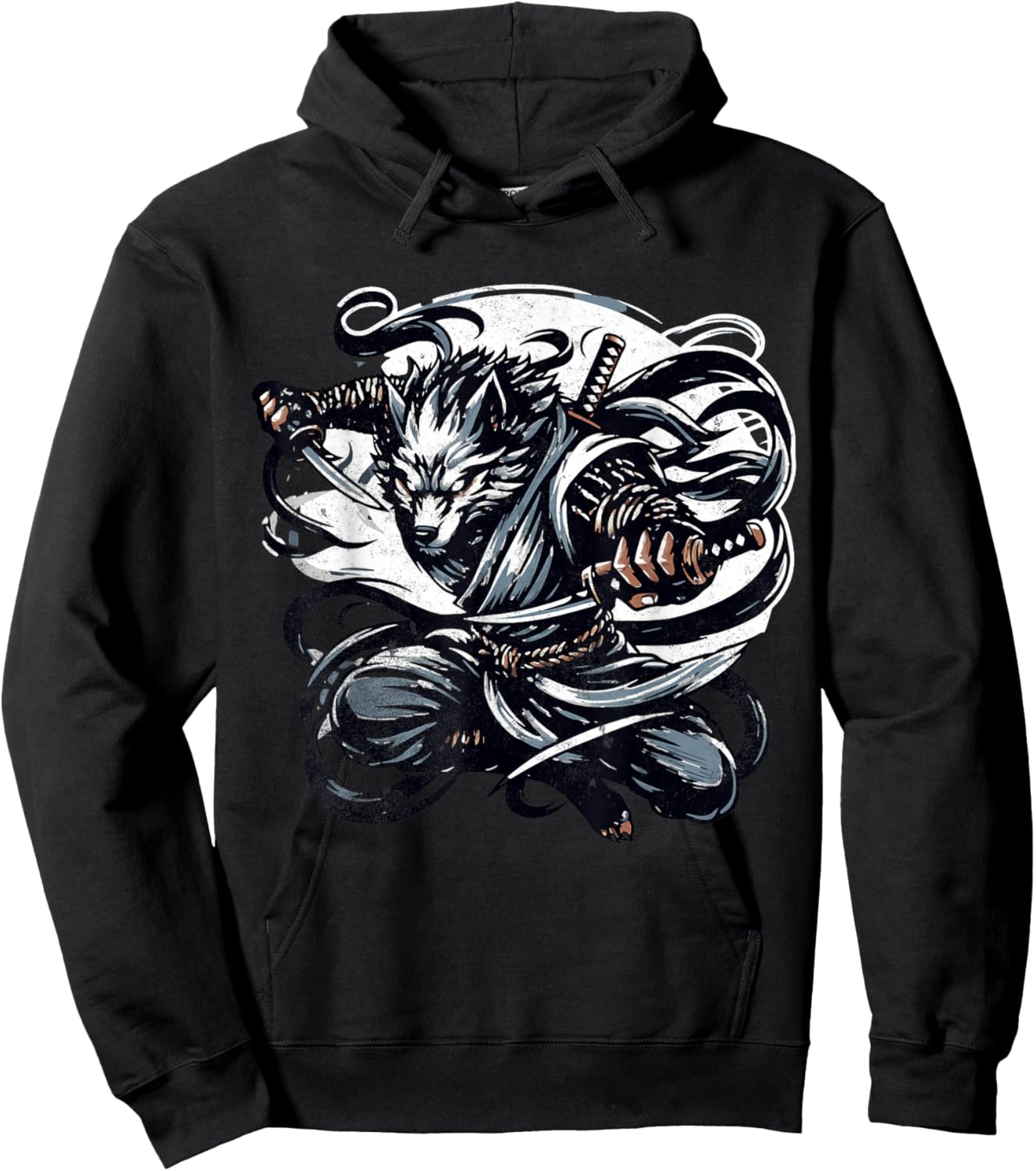 Werewolf Ninja Mystique Mythical Wolf Ninja Anime Hoodie - Hoodie | Black