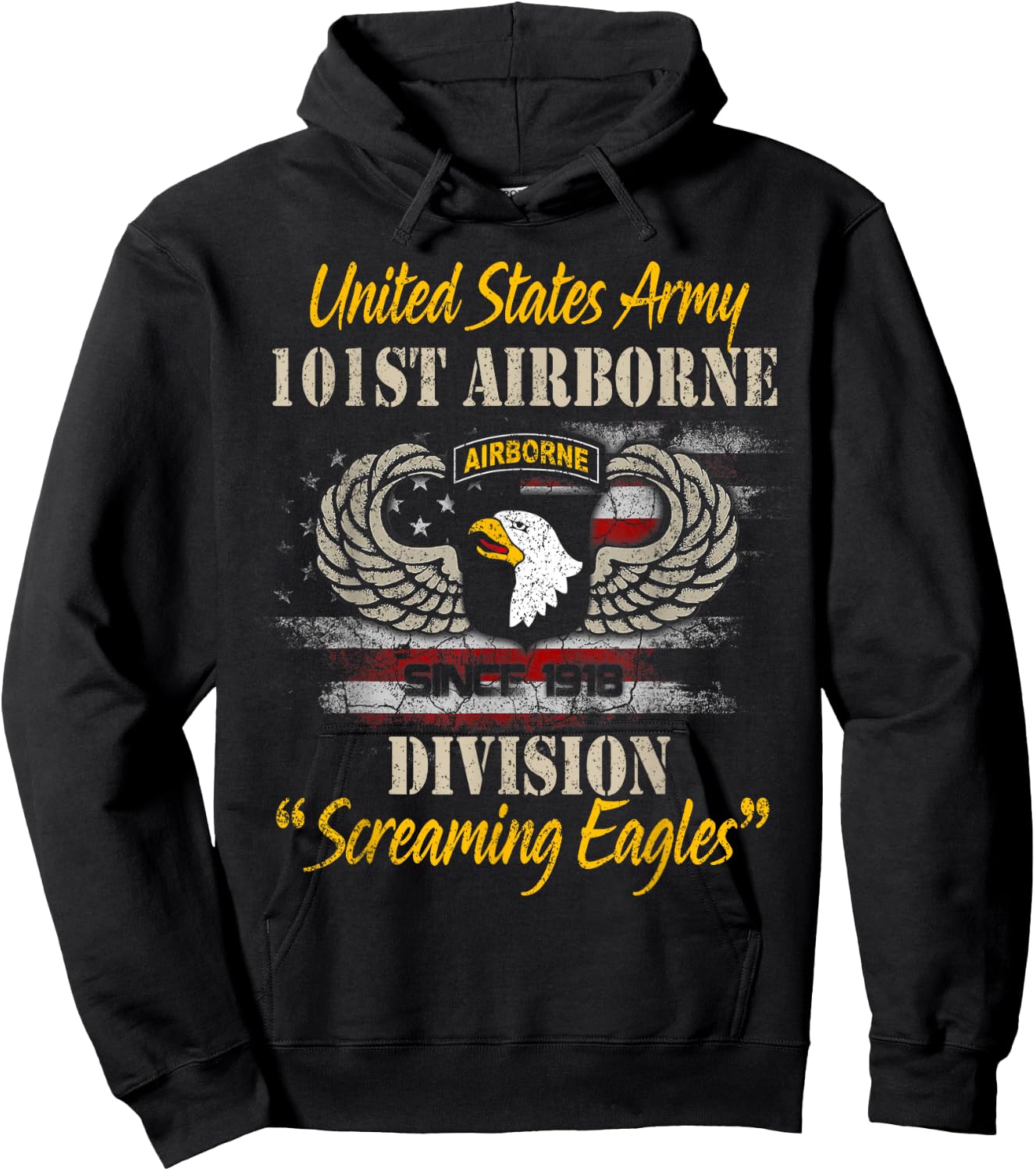U.S Army 101st Airborne Division Veteran Veterans Day Hoodie - Hoodie | Black
