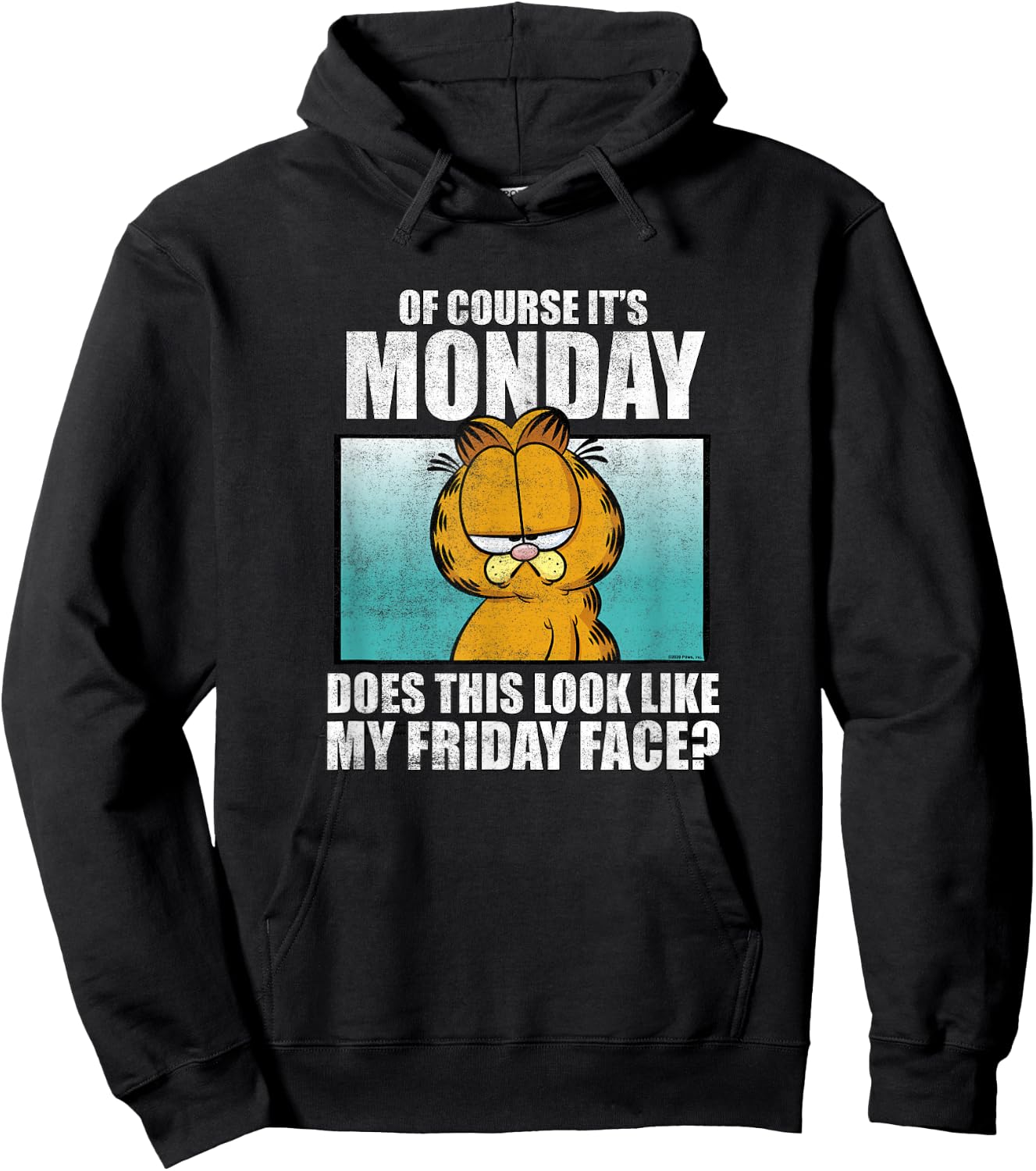 Garfield of Course It's Monday...Friday Face Hoodie - Hoodie | Black