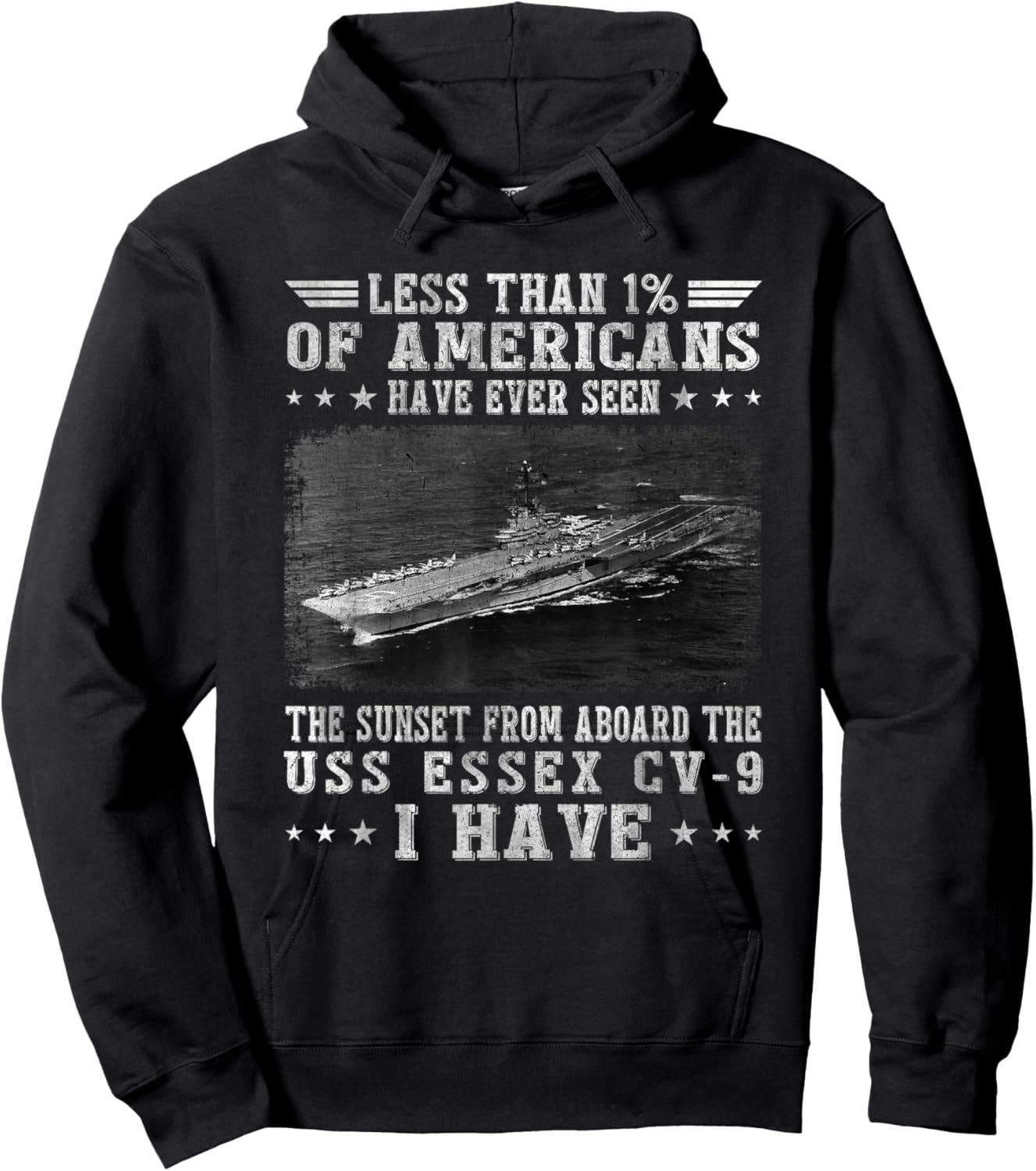 USS Essex CV-9 Aircraft Carrier Sailor Veterans Day Papa Hoodie - Hoodie | Black