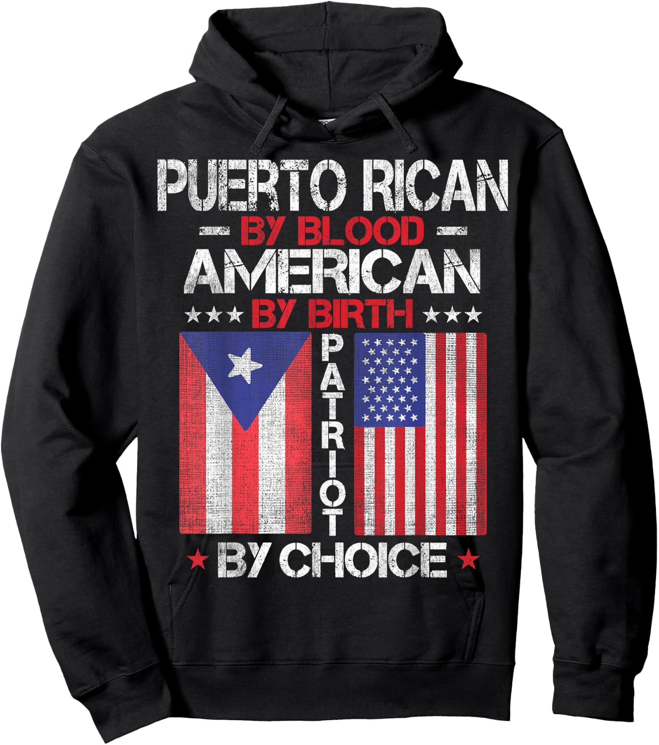 Puerto Rican By Blood American By Birth Patriot By Choice Hoodie - Hoodie | Black