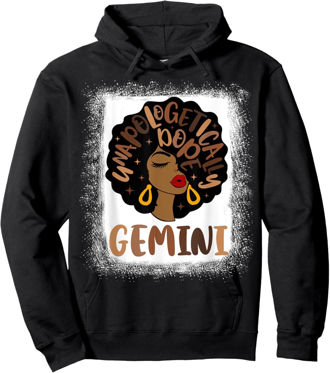 Unapologetically Dope Gemini Bleached Black Woman Hoodie - Hoodie | Black