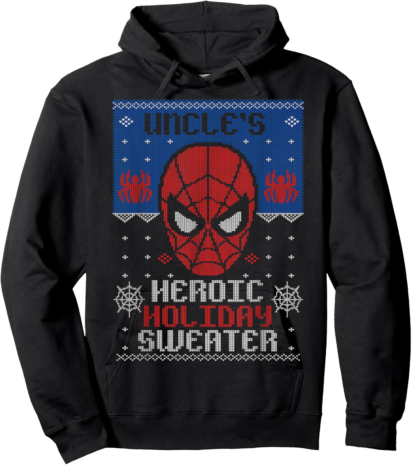 Marvel Spider-Man Uncle's Heroic Holiday Christmas Hoodie - Hoodie | Black