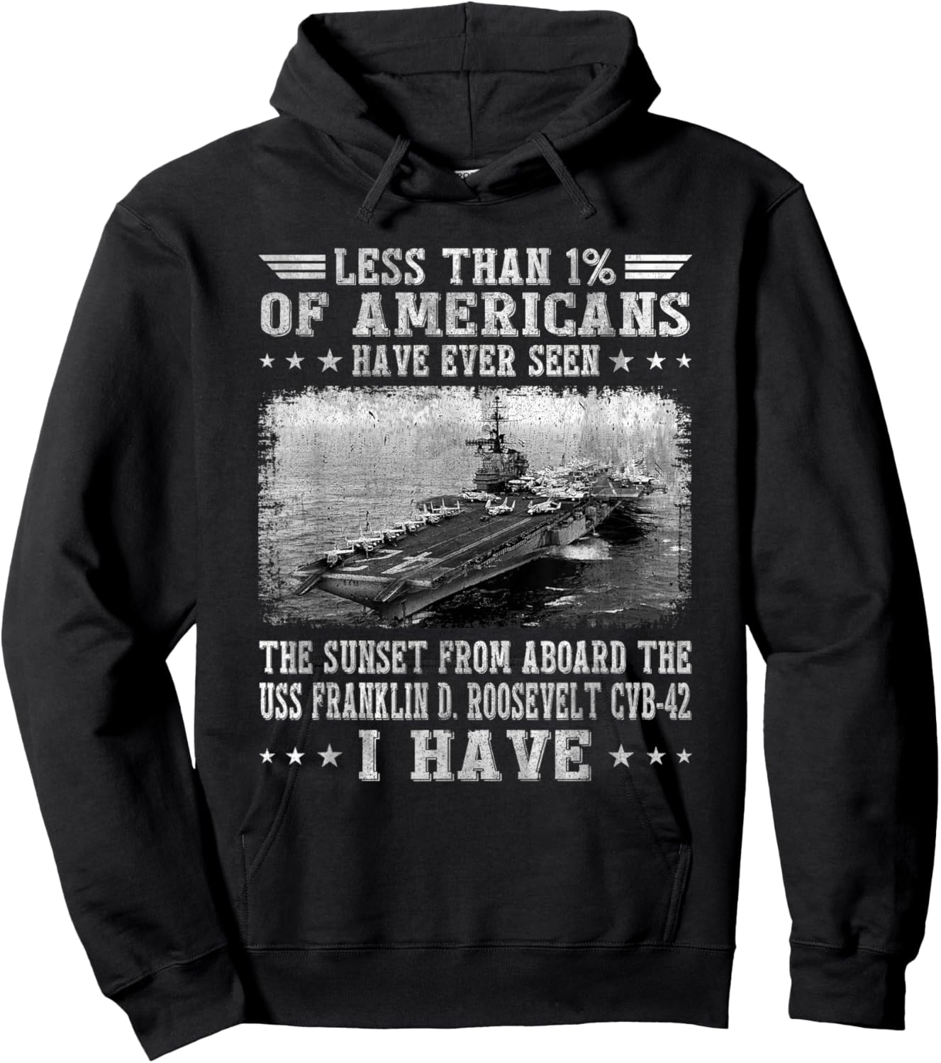 USS Franklin D. Roosevelt CVB-42 Aircraft Carrier Veteran Hoodie - Hoodie | Black