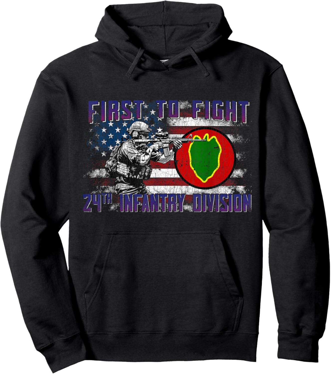 24th Infantry Division 24 ID First to Fight Victory Division Hoodie - Hoodie | Black