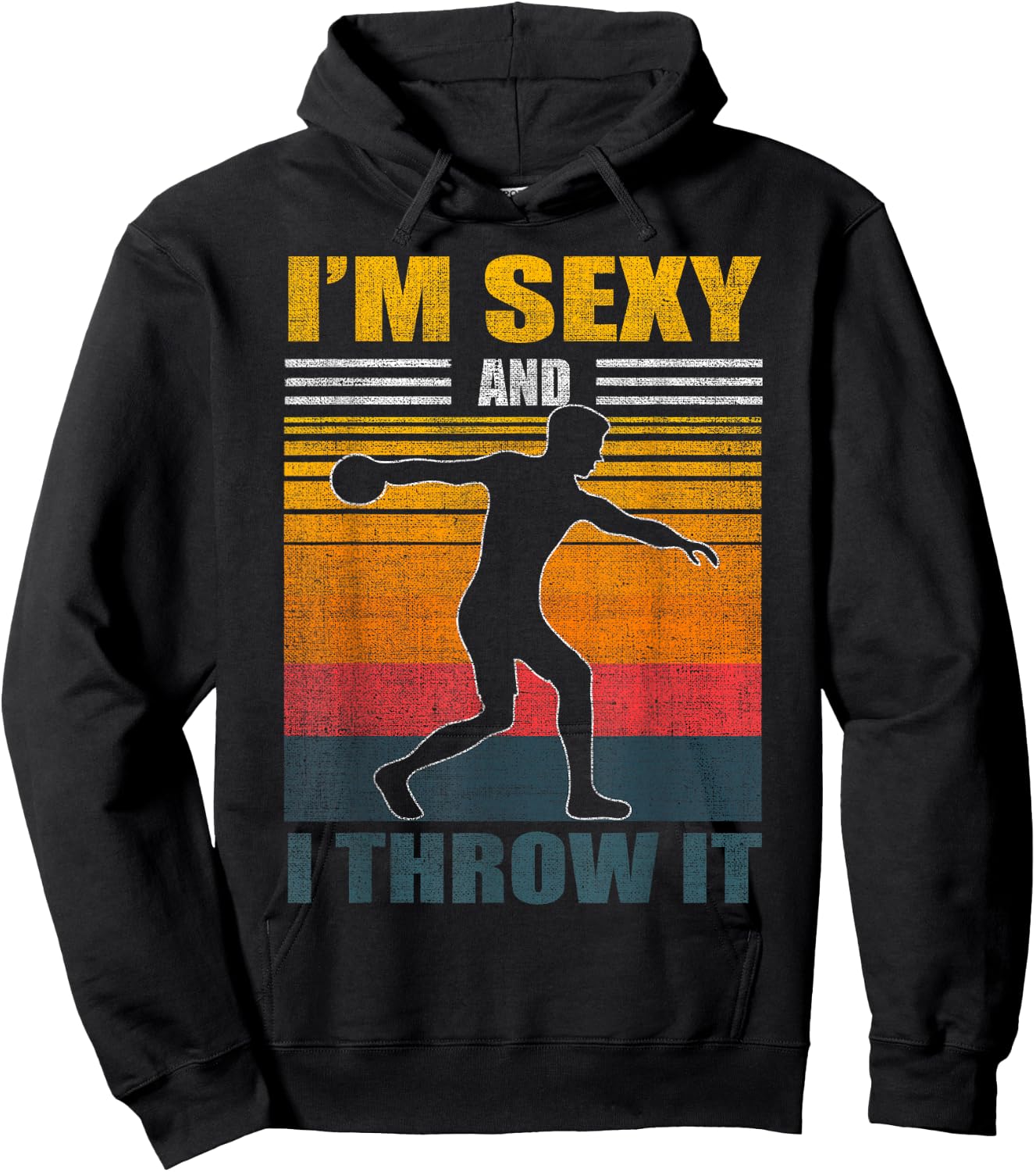 Discus Throw Vintage Disc Throwing Athletics Track and Field Hoodie - Hoodie | Black