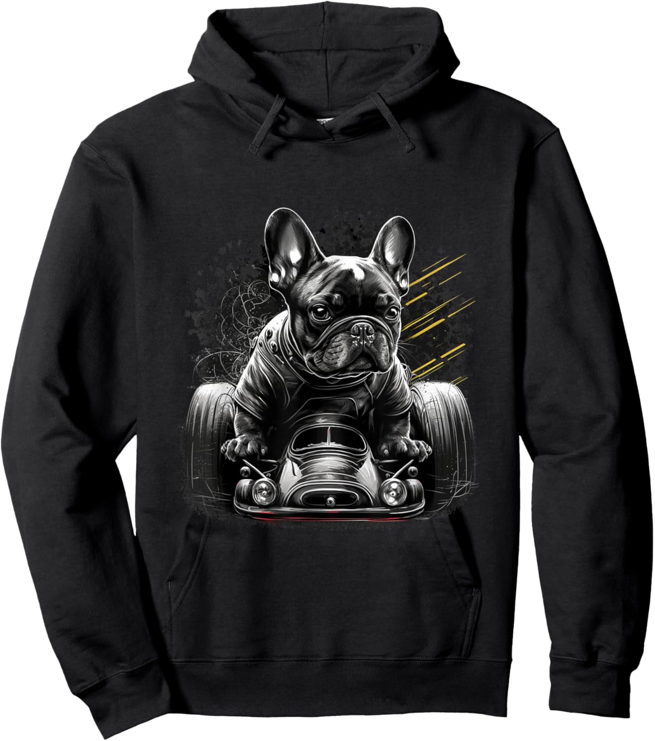 French Bulldog | Race Racing Car Formula Funny Dog Mechanic Men Women Hoodie - Hoodie | Black