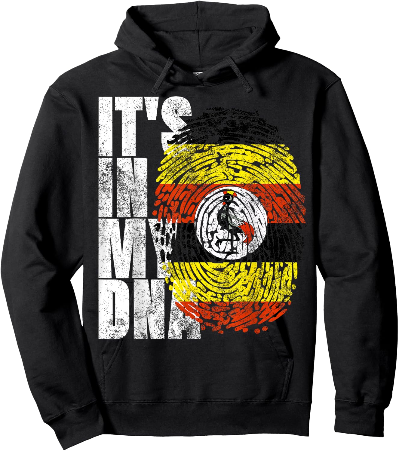 It's In My DNA Uganda Print African-American Ugandan Flag Hoodie - Hoodie | Black
