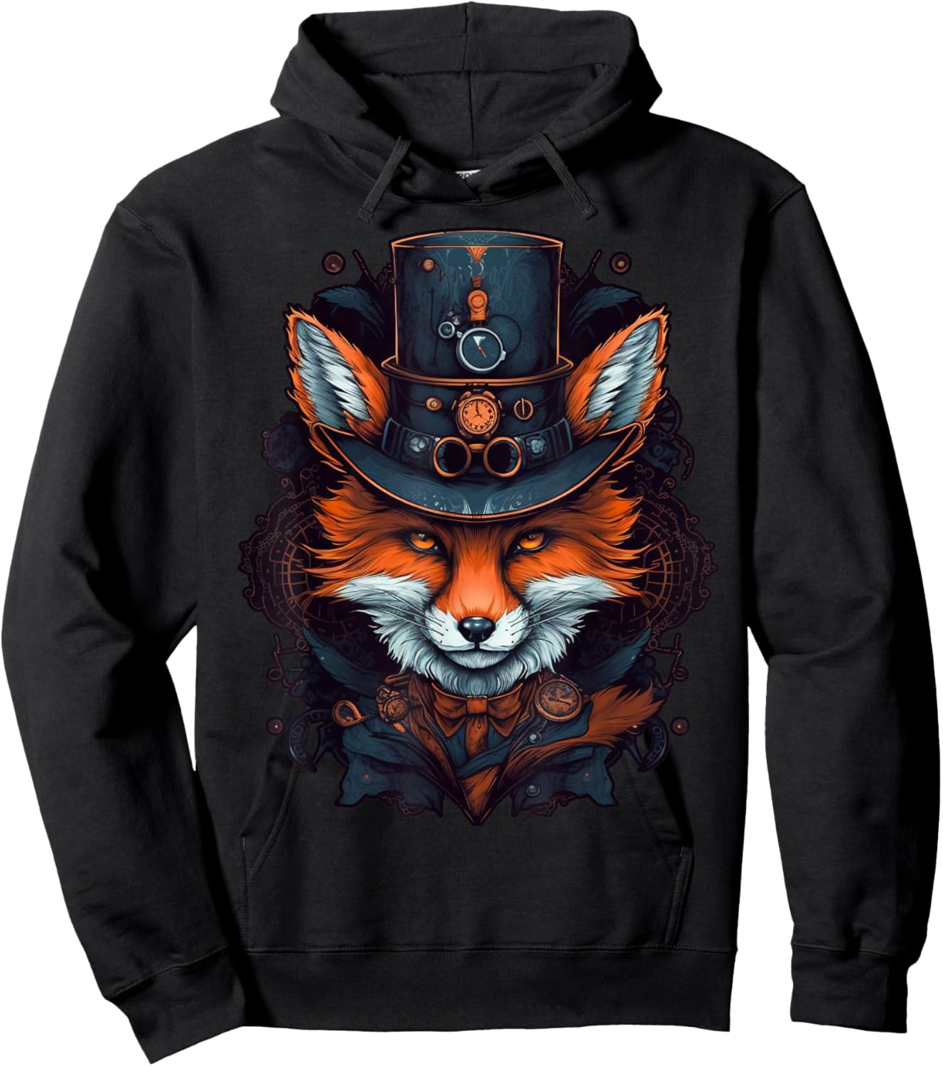 Steampunk Fox Hoodie - Hoodie | Black