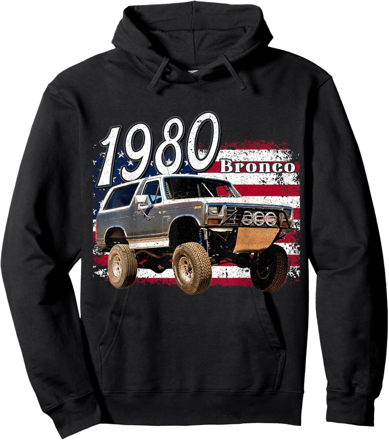 1980 80 Bronco SUV Car Hoodie - Hoodie | Black