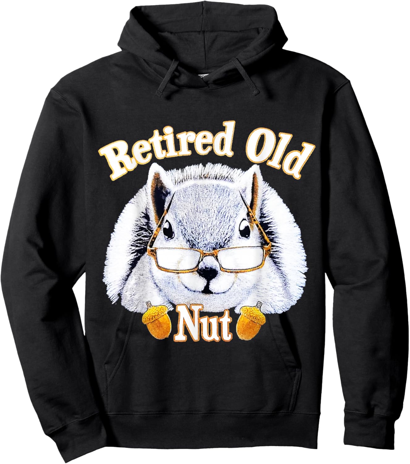 Retired Old Nut Squirrel , Small, Black Hoodie - Hoodie | Black