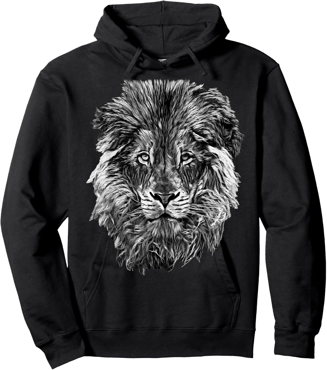 Black And White Lion Head Hoodie - Hoodie | Black