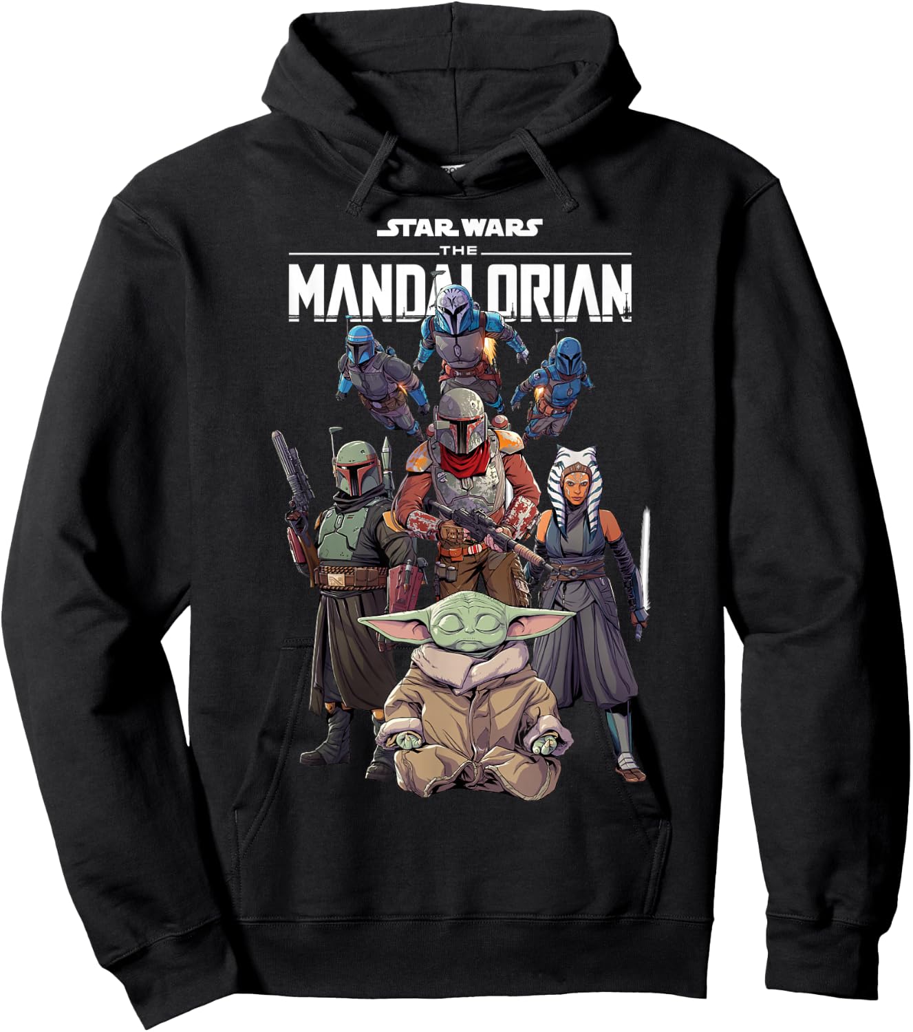 Star Wars: The Mandalorian Group Shot Hero Poster Hoodie - Hoodie | Black