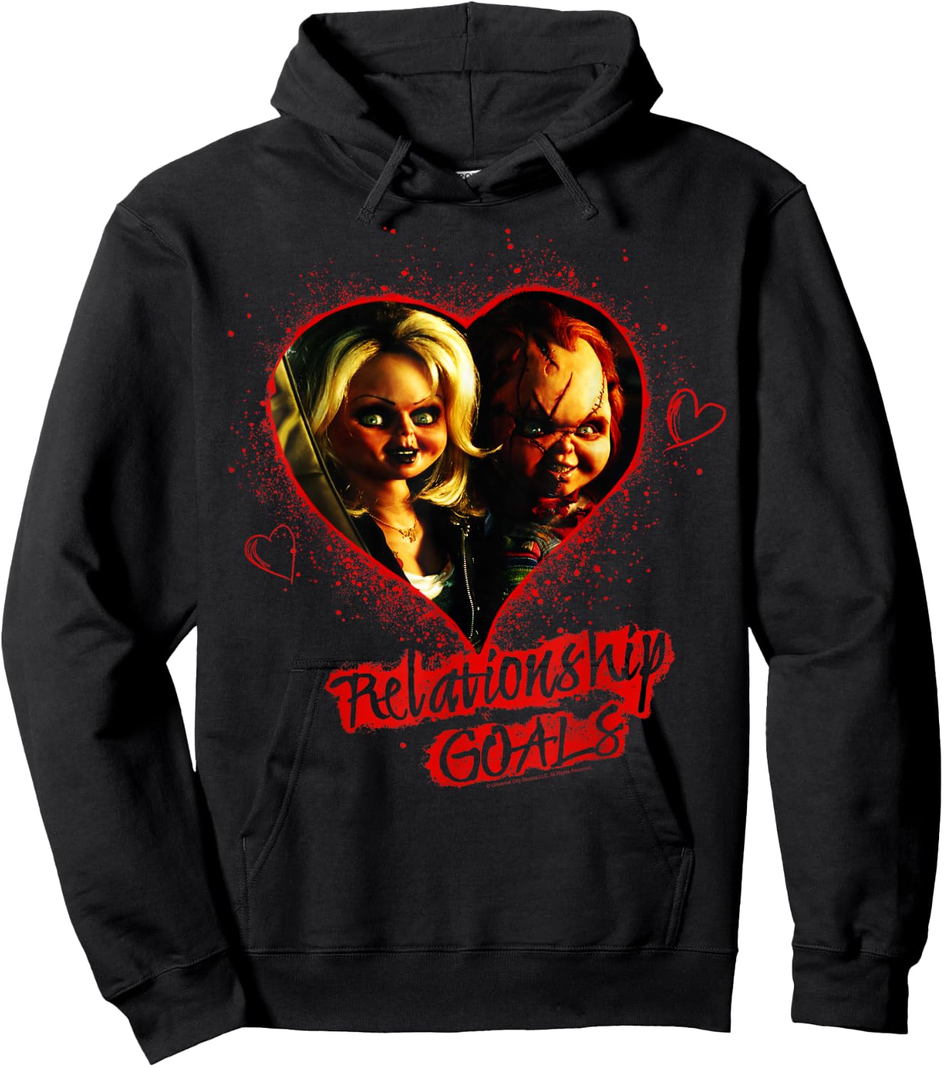 Child's Play Chucky And Tiffany Relationship Goals Short Sleeve Hoodie - Hoodie | Black