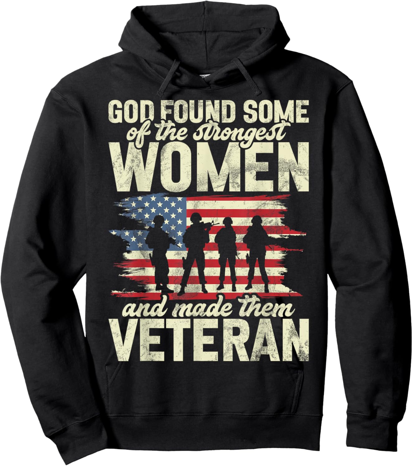 Female Veteran Veteran's Day Women Veteran Soldier Patriotic Hoodie - Hoodie | Black
