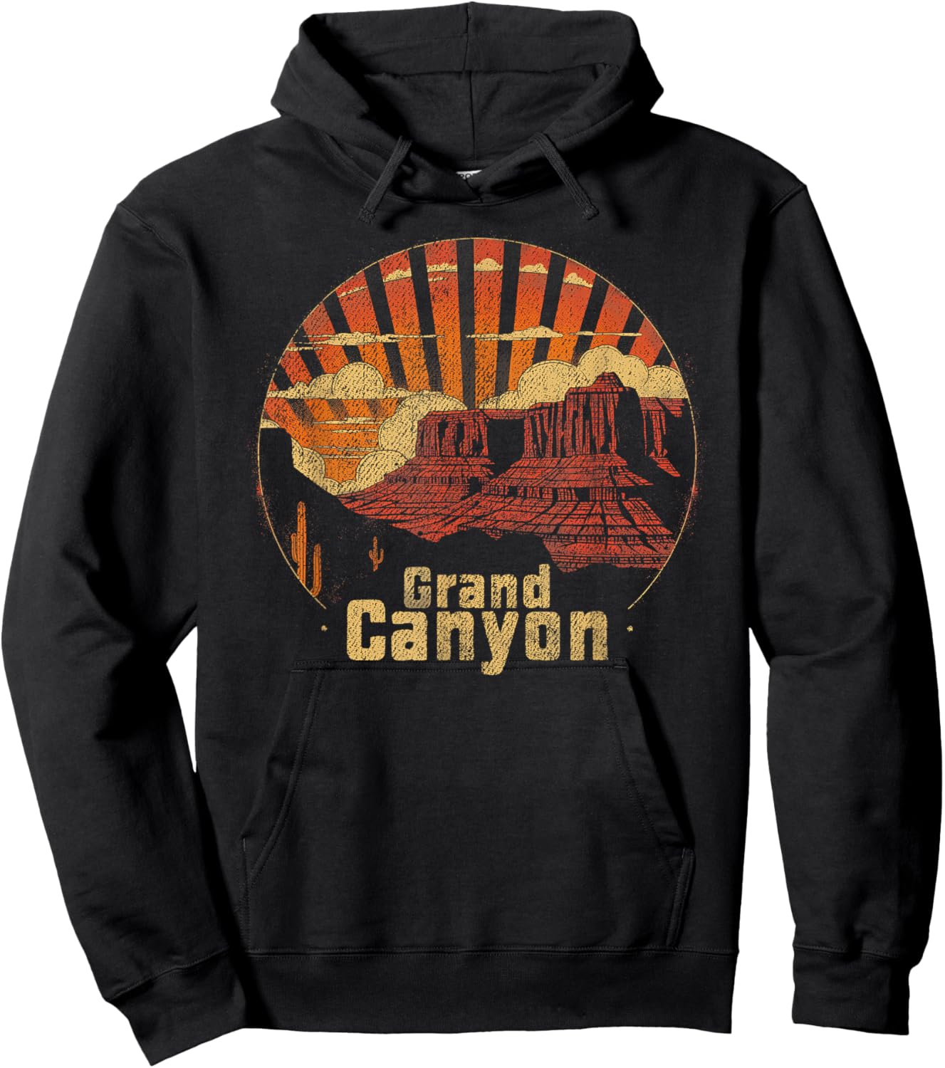 Grand Canyon - US National Park Vintage Men Women Kids Retro Hoodie - Hoodie | Black
