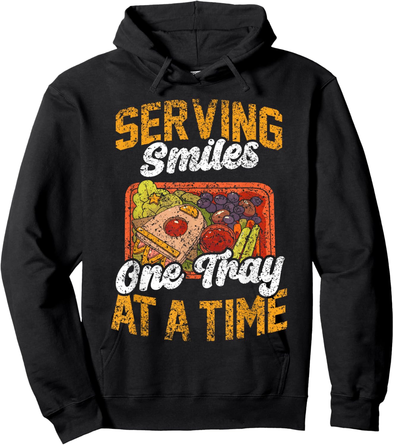 Serving Smiles One Tray At A Time Ladies Cafeteria Worker Hoodie - Hoodie | Black
