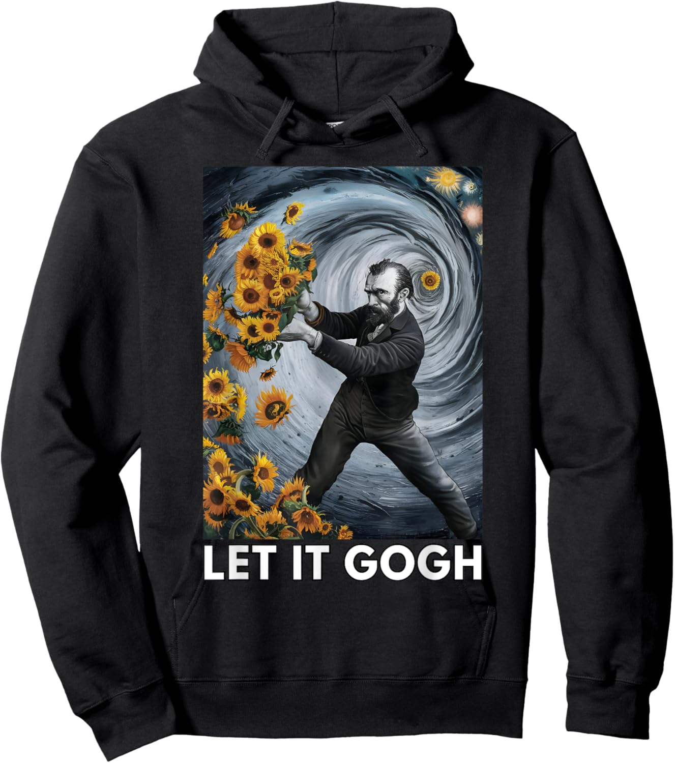 Let It Gogh Vincent Van Gogh Artist Funny Image Hoodie - Hoodie | Black