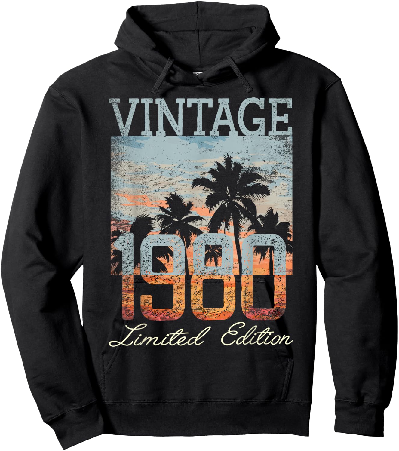 Vintage 1980 Limited Edition 45th Birthday 45 Year Old Gifts Hoodie - Hoodie | Black