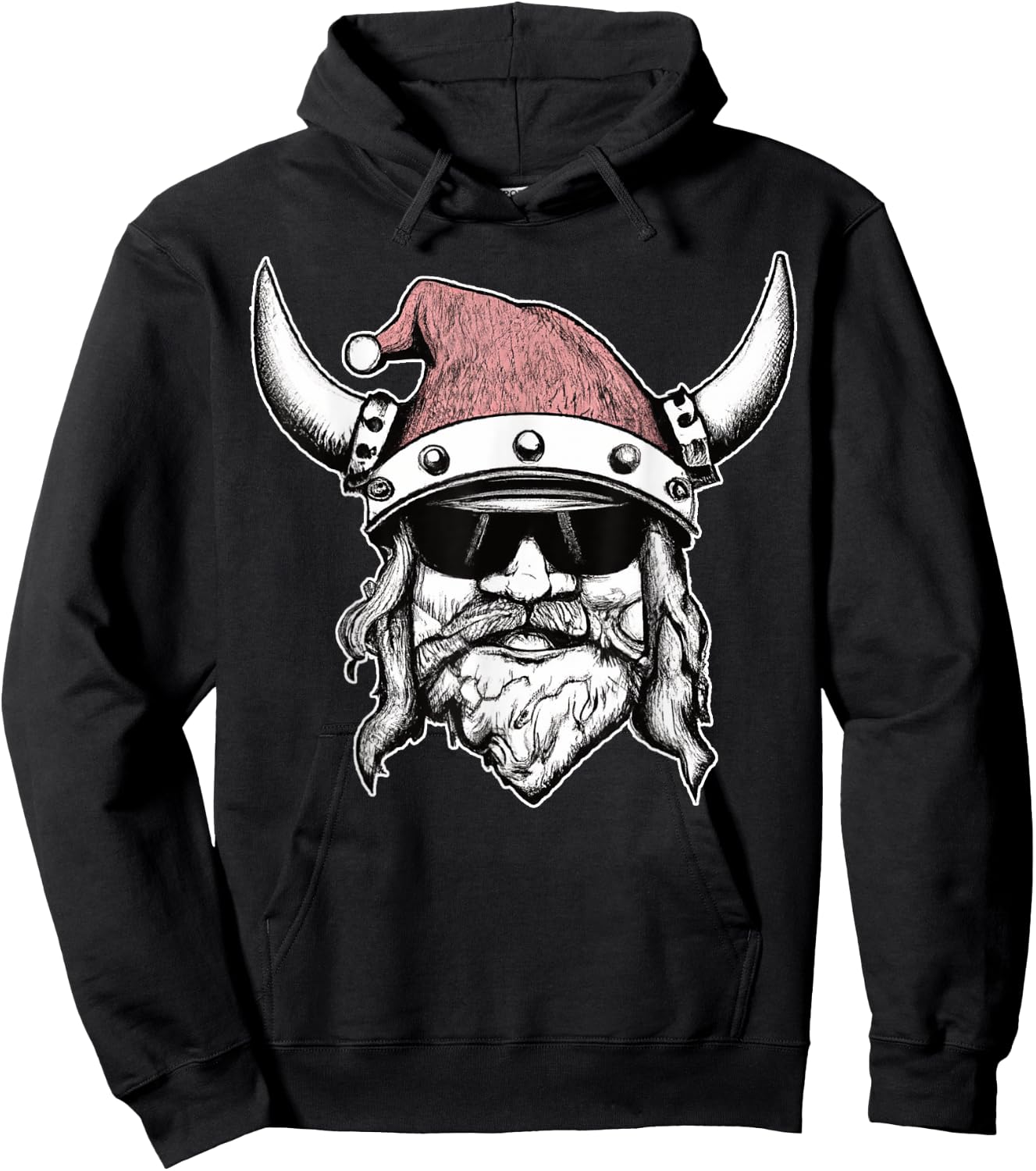 VIKING SANTA COOL YULE Norse Christmas Hoodie - Hoodie | Black