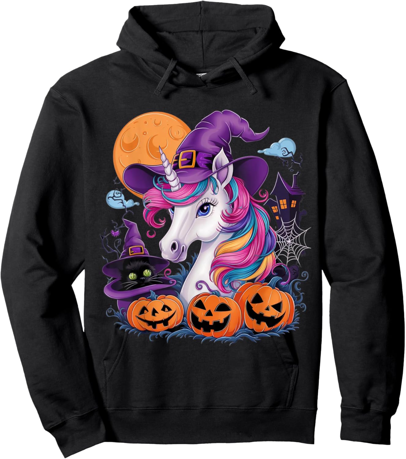 Unicorn Witch Halloween Unicorn Hoodie - Hoodie | Black
