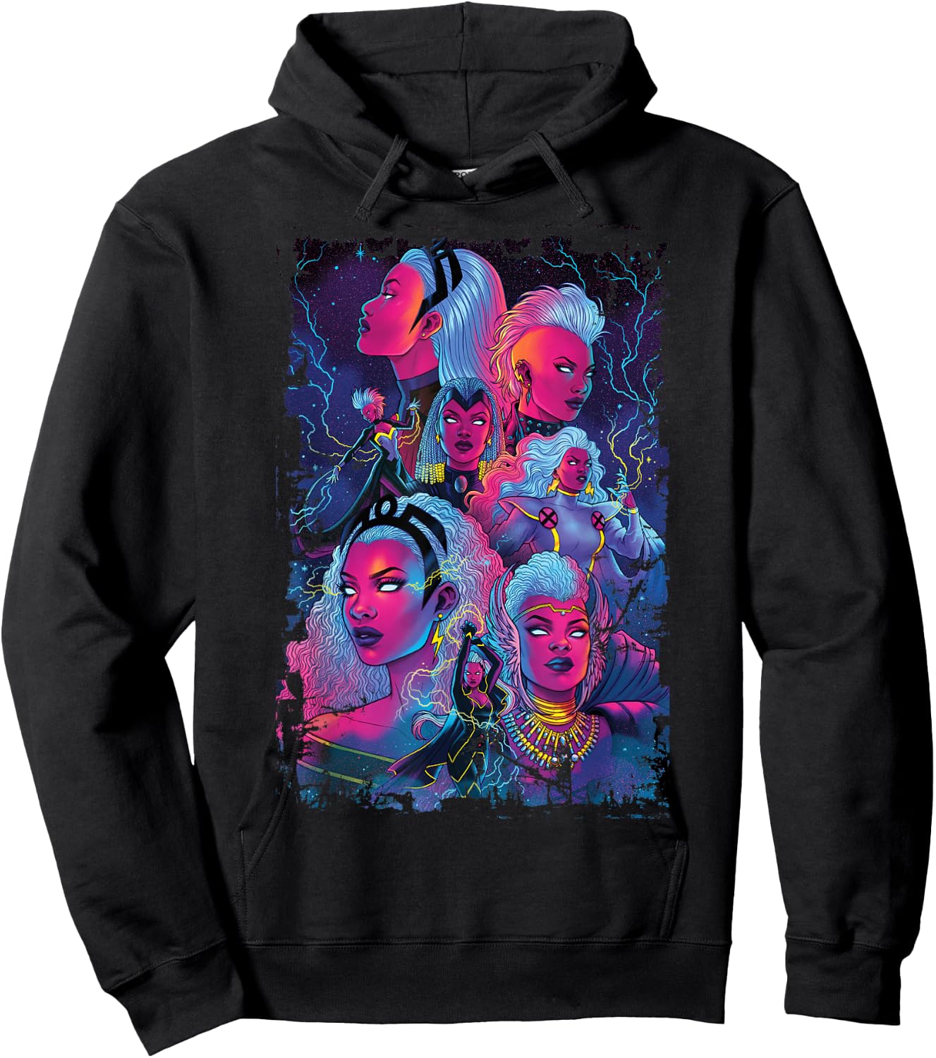 Marvel X-Men Storm of Past and Present Distressed Poster Hoodie - Hoodie | Black