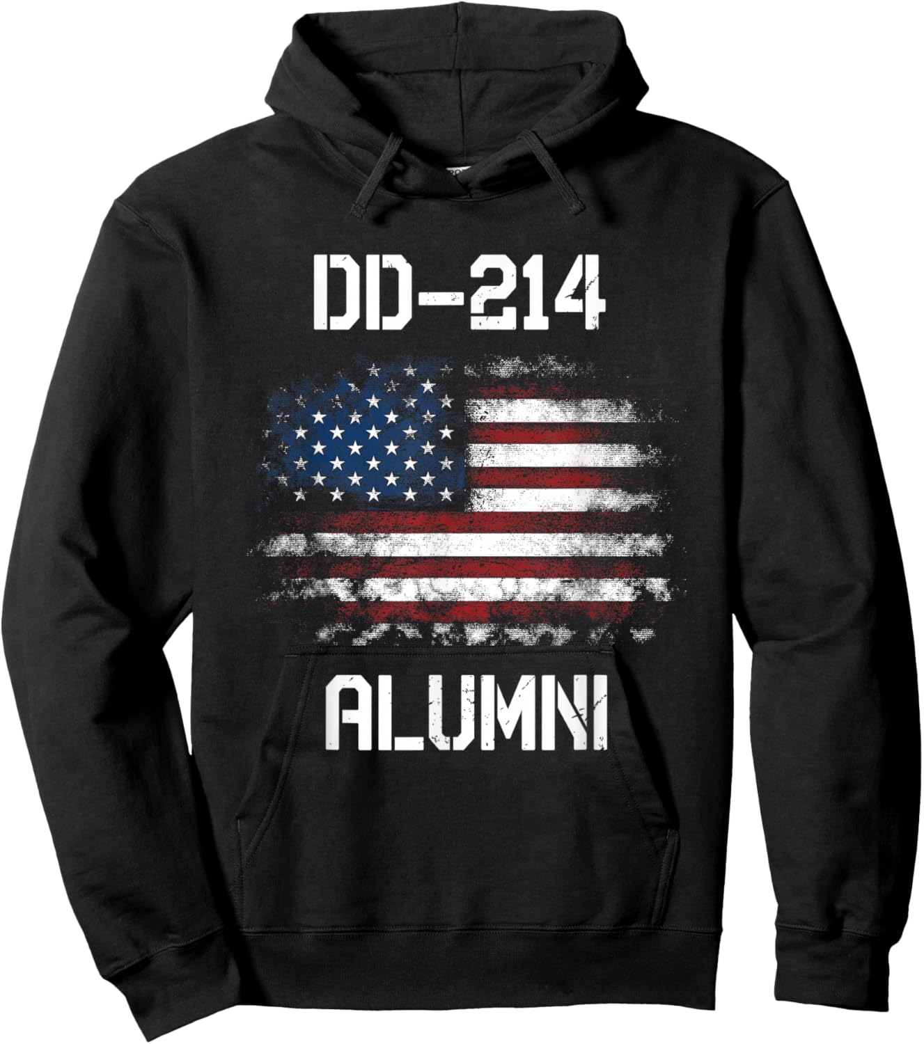 DD-214 Alumni USA Flag Military Service Veteran Soldiers Men Hoodie - Hoodie | Black