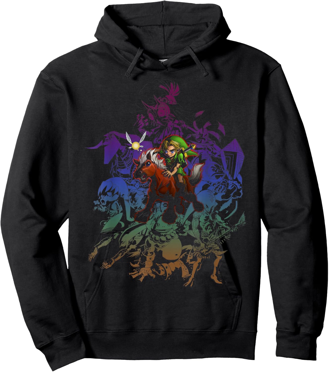 The Legend of Zelda Link Navi Horse Collage Hoodie - Hoodie | Black