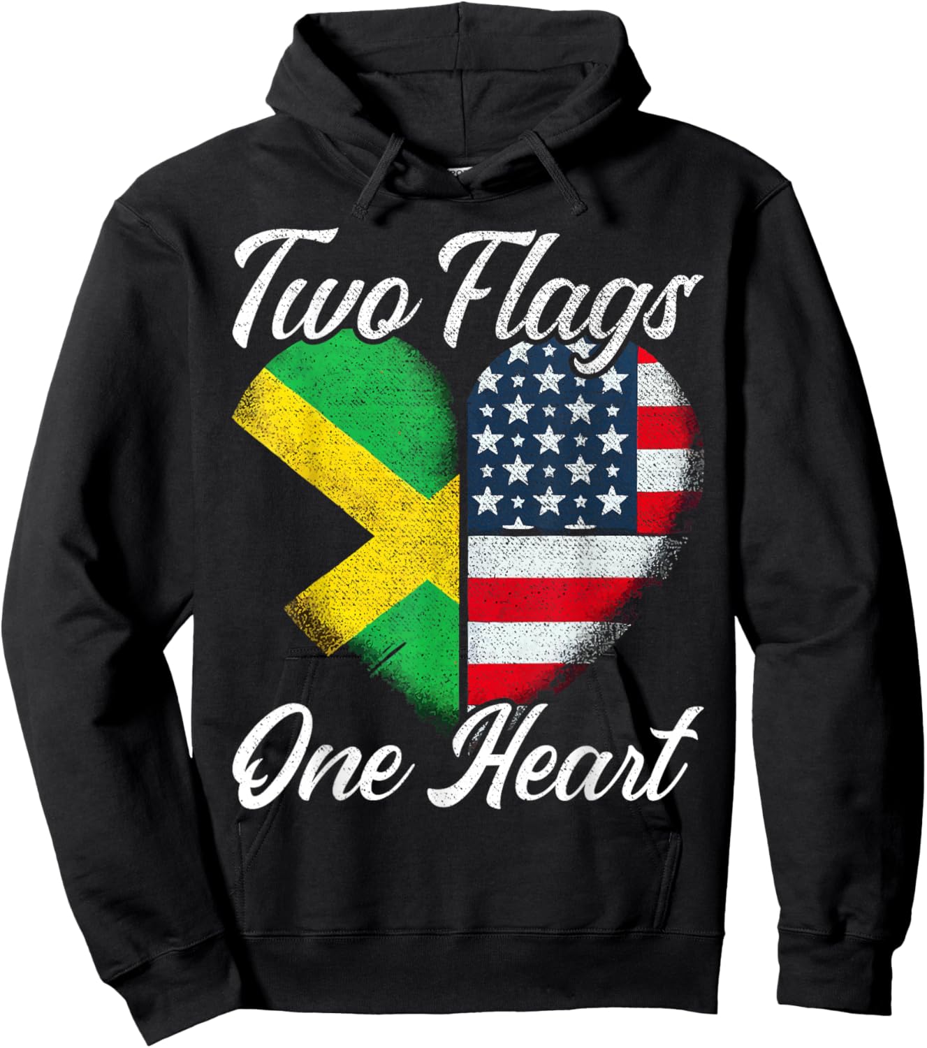 Half Jamaican Half American USA Flag Jamaica America Hoodie - Hoodie | Black