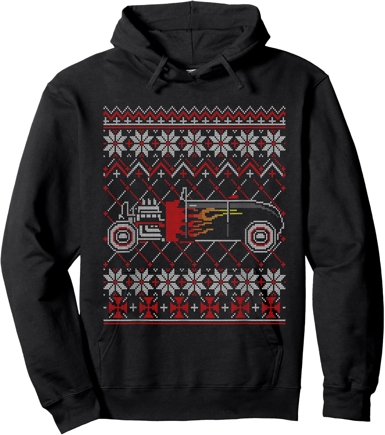 Hot-Rod Racing Ugly Christmas Sweater Vintage Car Tuning Hoodie - Hoodie | Black
