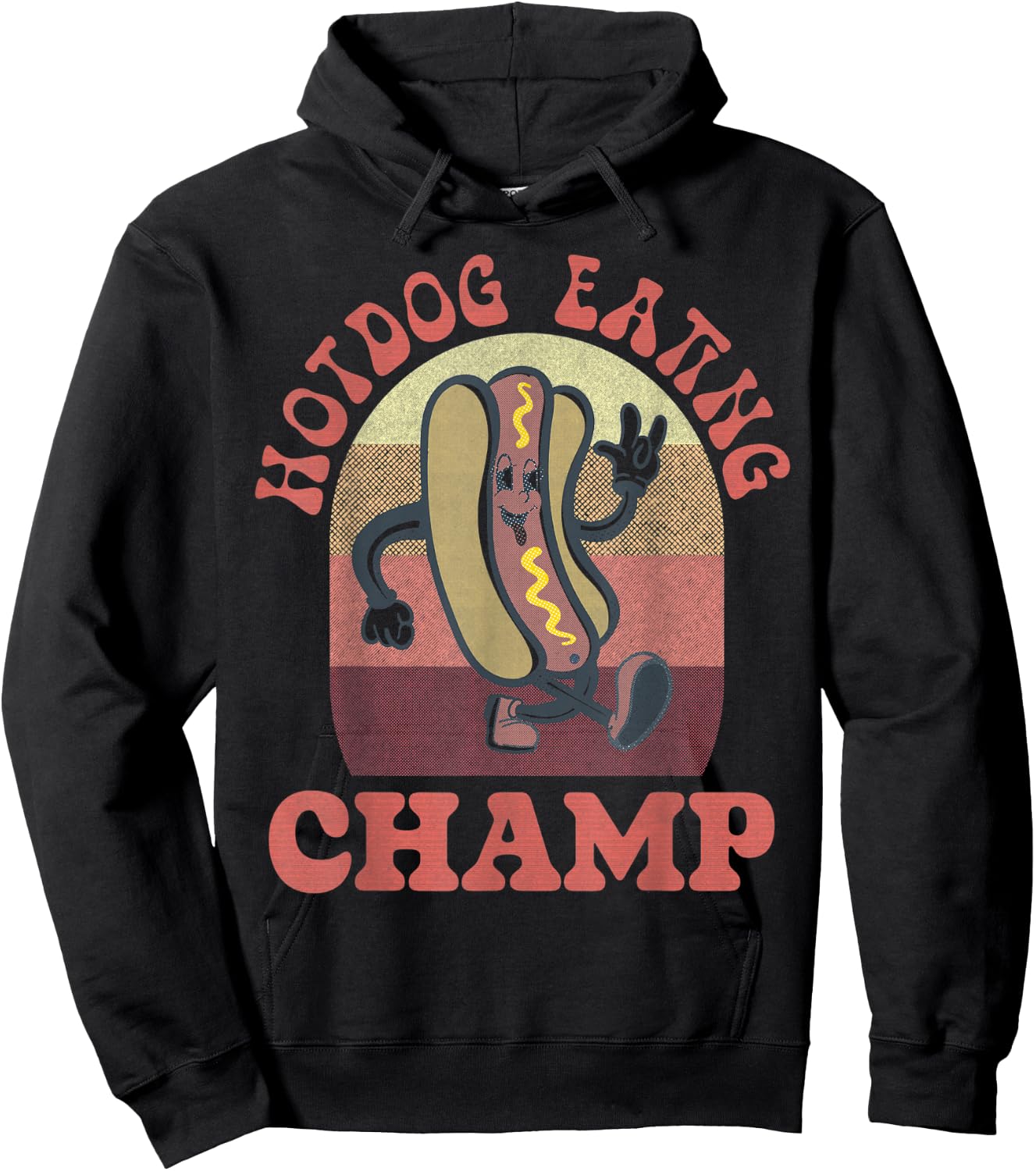 Hot Dog Eating Champion Funny Hoodie - Hoodie | Black