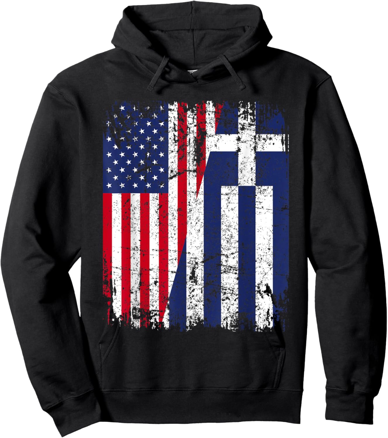 GREEK American Flag | Men Women Kids | GREECE Hoodie - Hoodie | Black