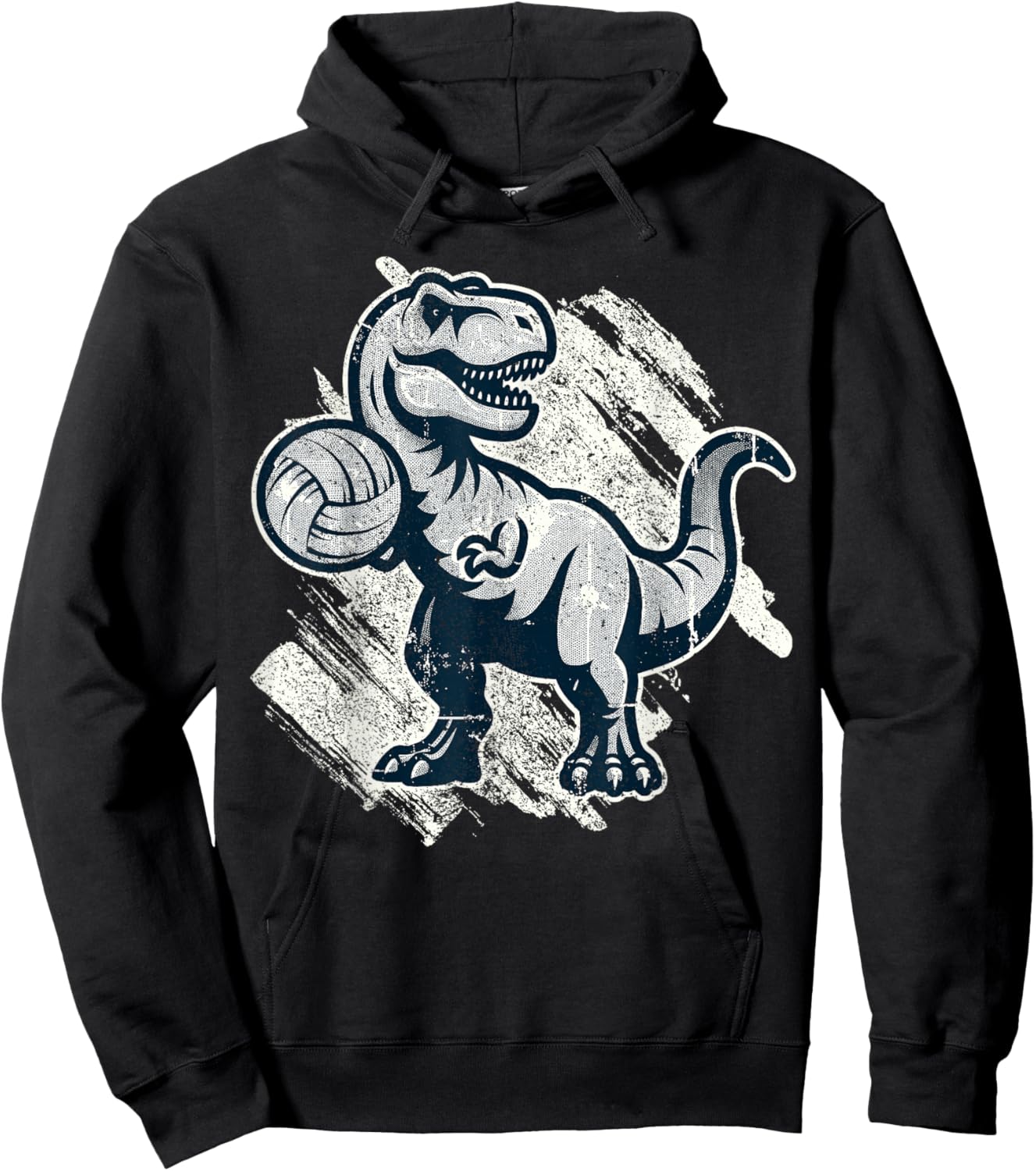 T-Rex Volleyball Player Dinosaur Volleyball Team Volleyball Hoodie - Hoodie | Black