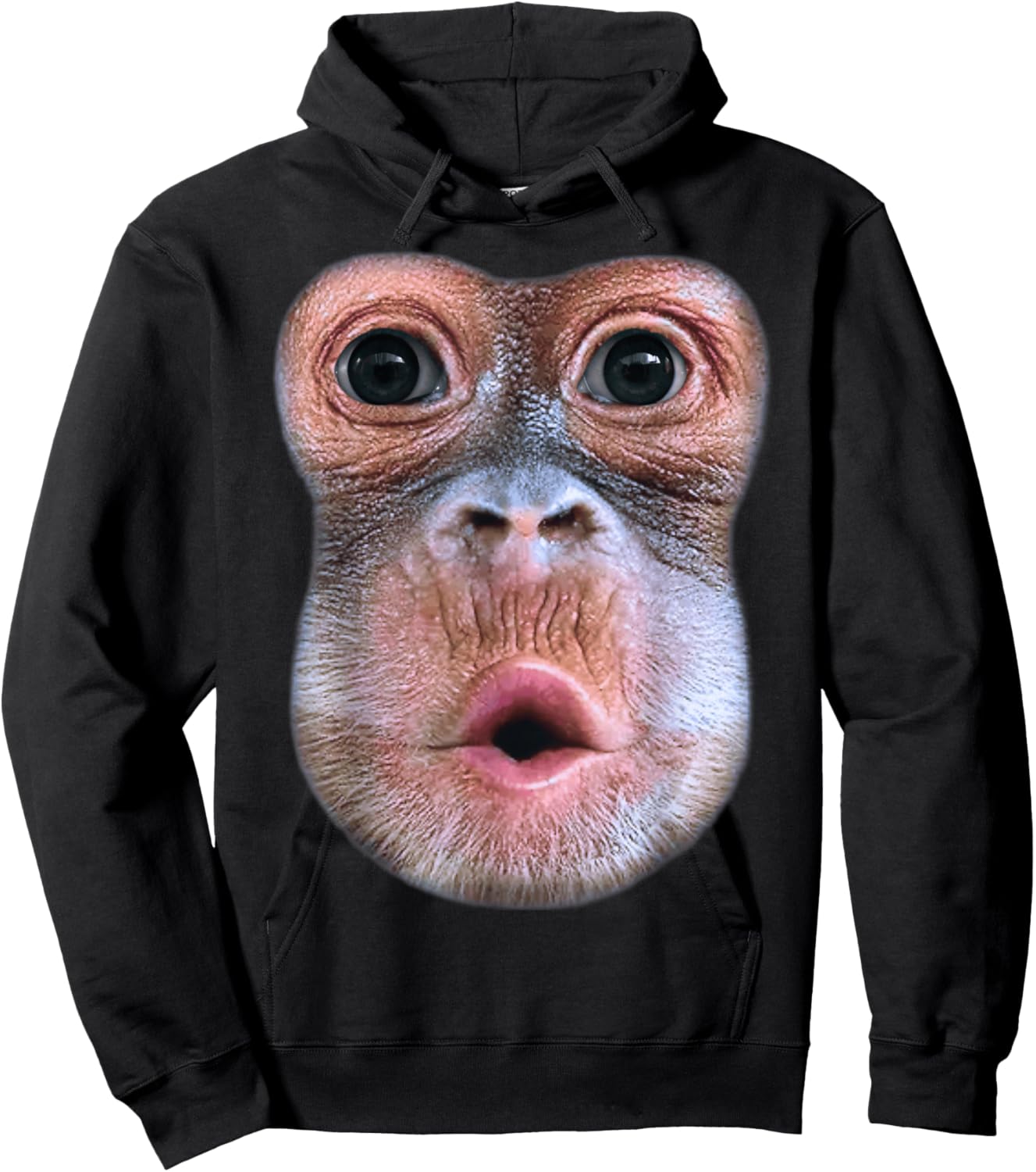 Lustiger Affe bläst Bauchgesicht, Affe Blow Bauch Gesicht Hoodie - Hoodie | Black