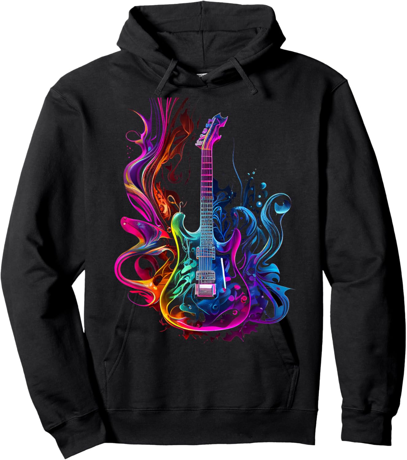 Guitar musician electric guitars player gifts -Adults Black Short Sleeve Small Hoodie - Hoodie | Black