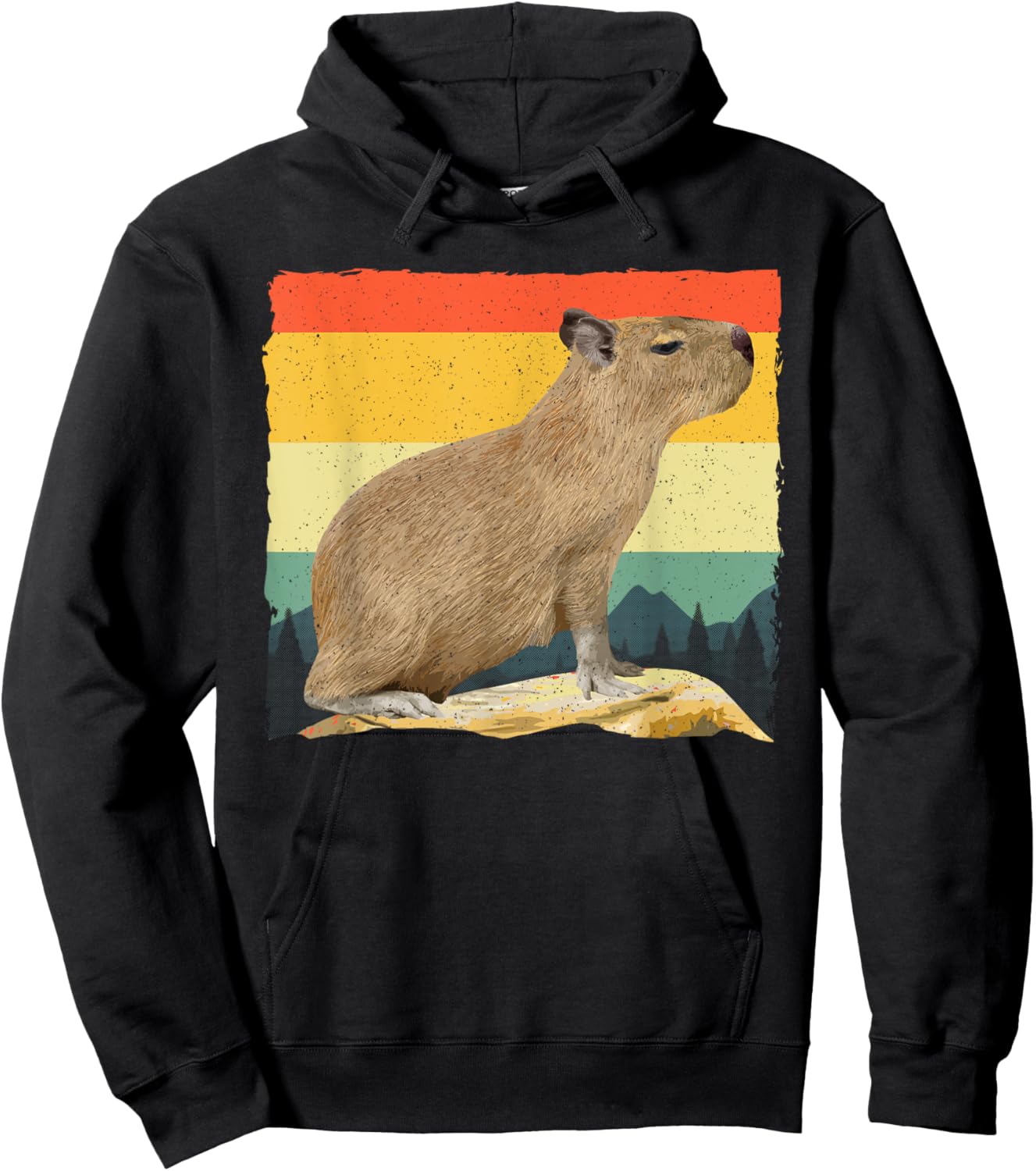 Cool Capybara Women Kids Vintage Animal Lover Rodent Hoodie - Hoodie | Black
