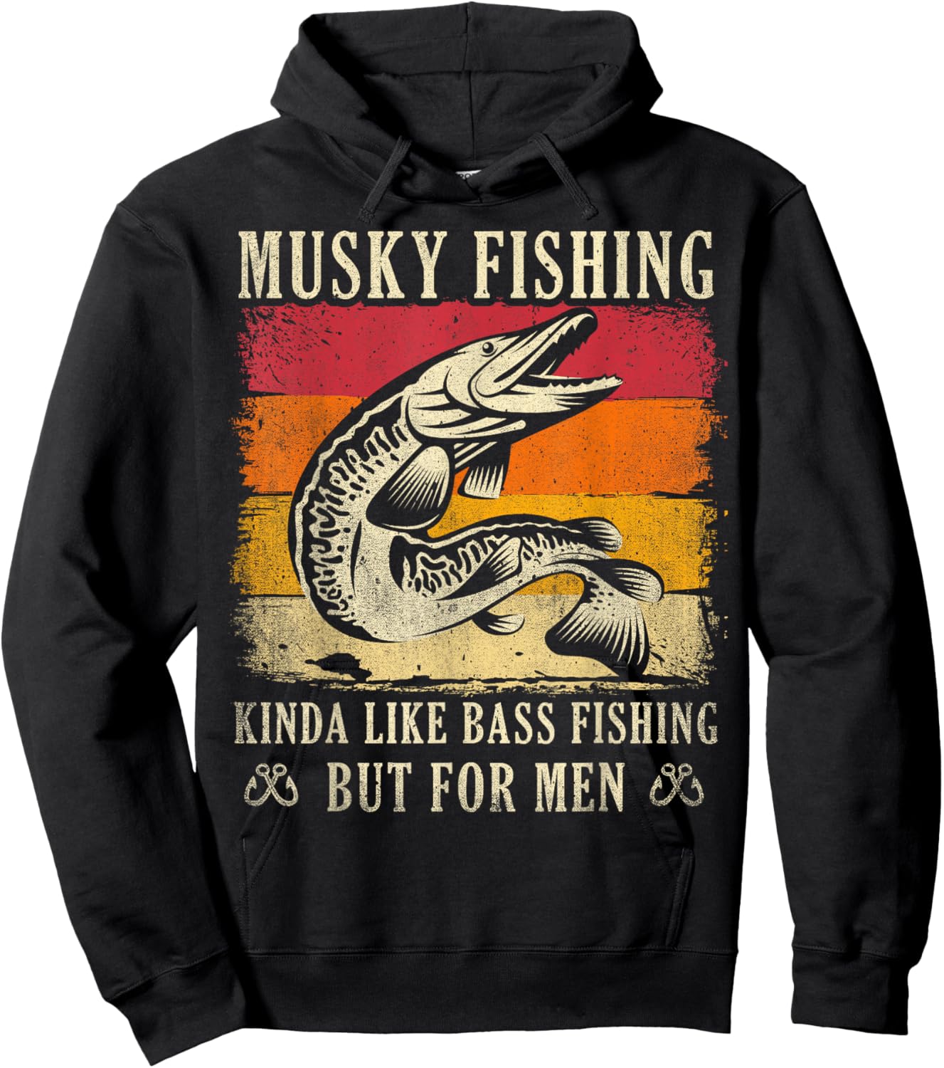 Kinda Like Bass Fishing - But - Musky Fishing Hoodie - Hoodie | Black